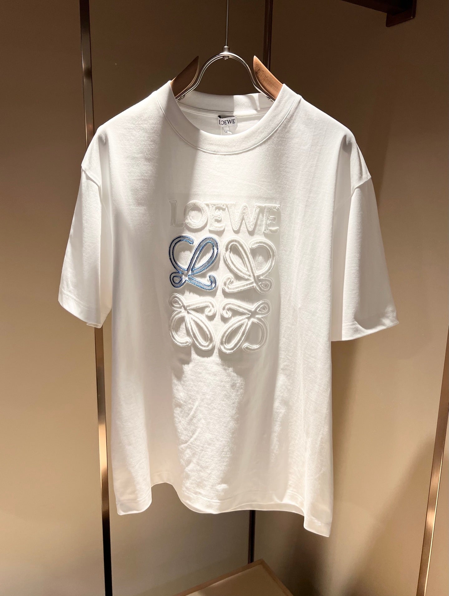 LOE*W 2025ss new embroidered logo -shirt