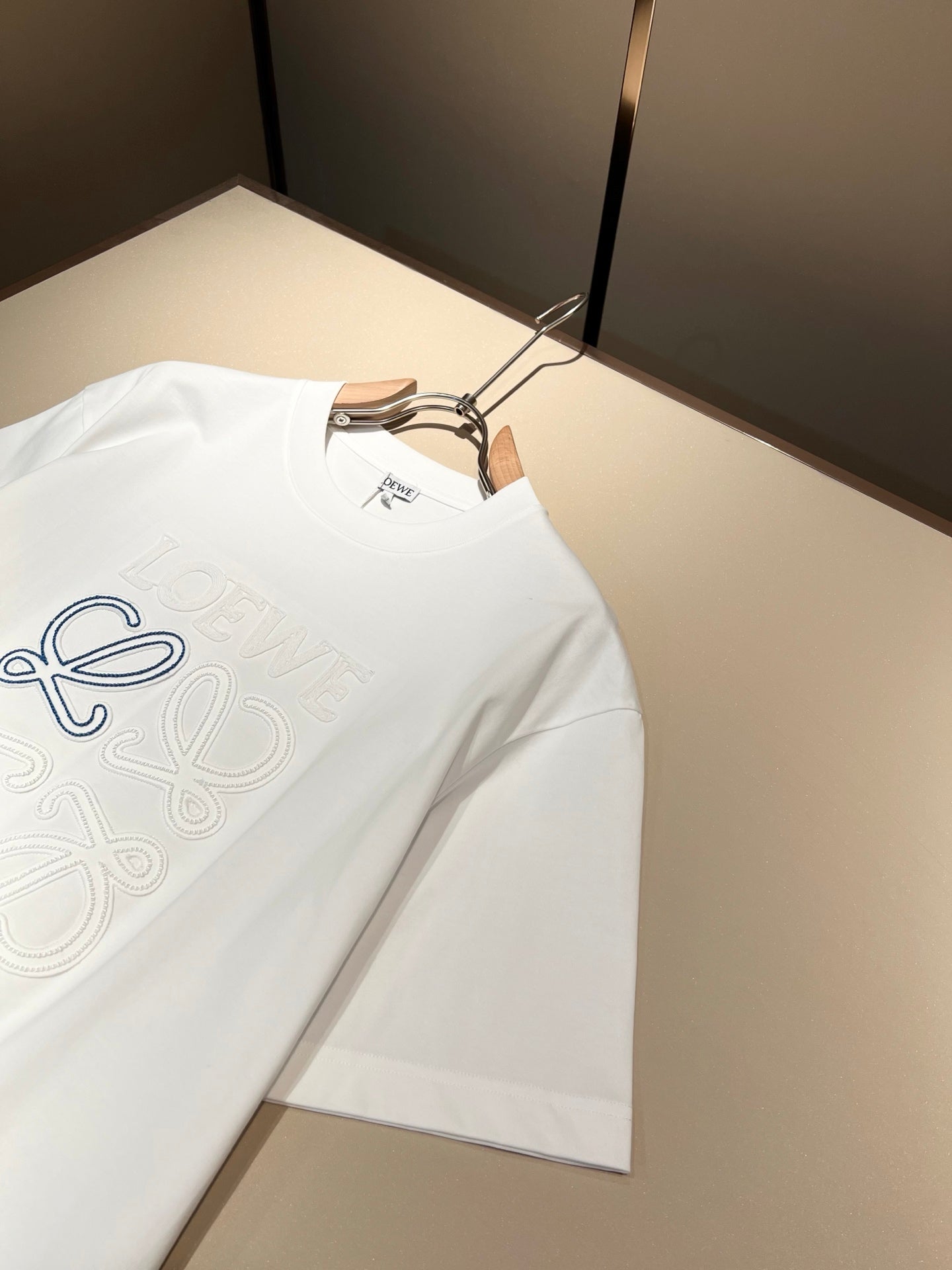 LOE*W 2025ss new embroidered logo -shirt