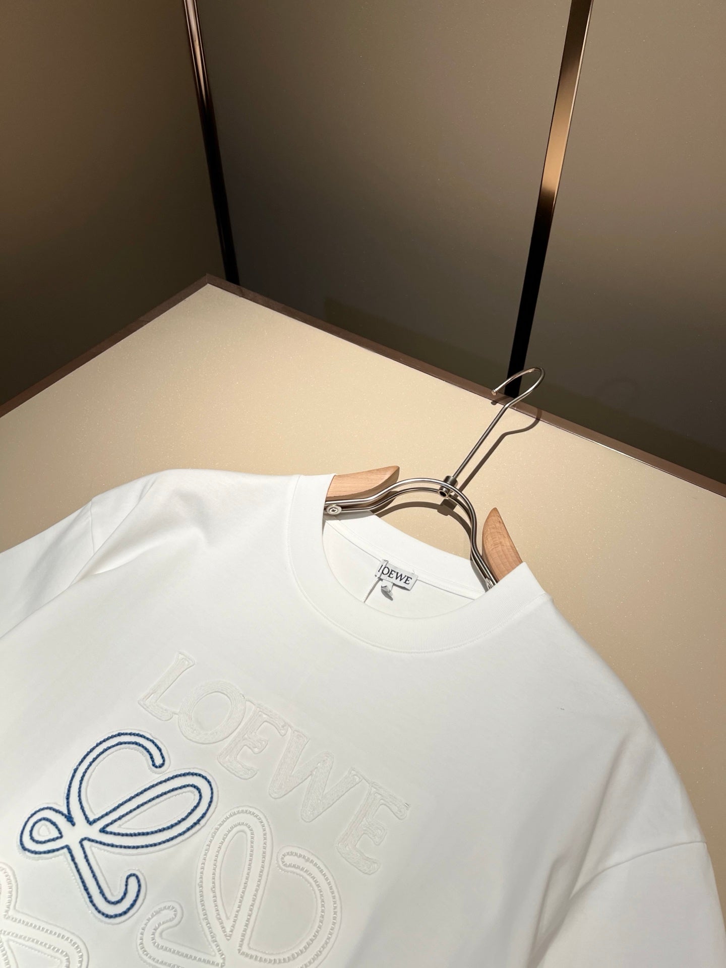 LOE*W 2025ss new embroidered logo -shirt