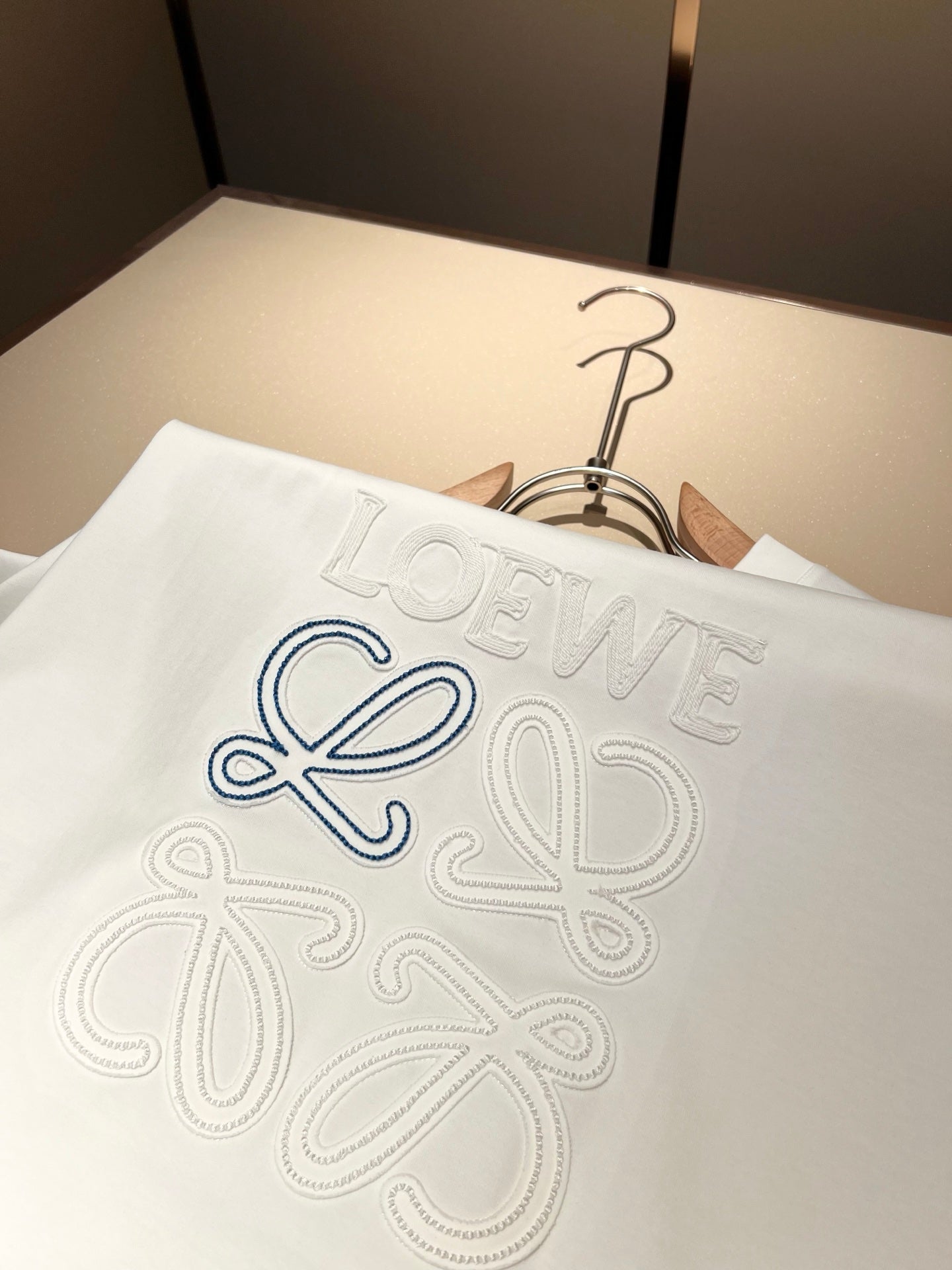 LOE*W 2025ss new embroidered logo -shirt