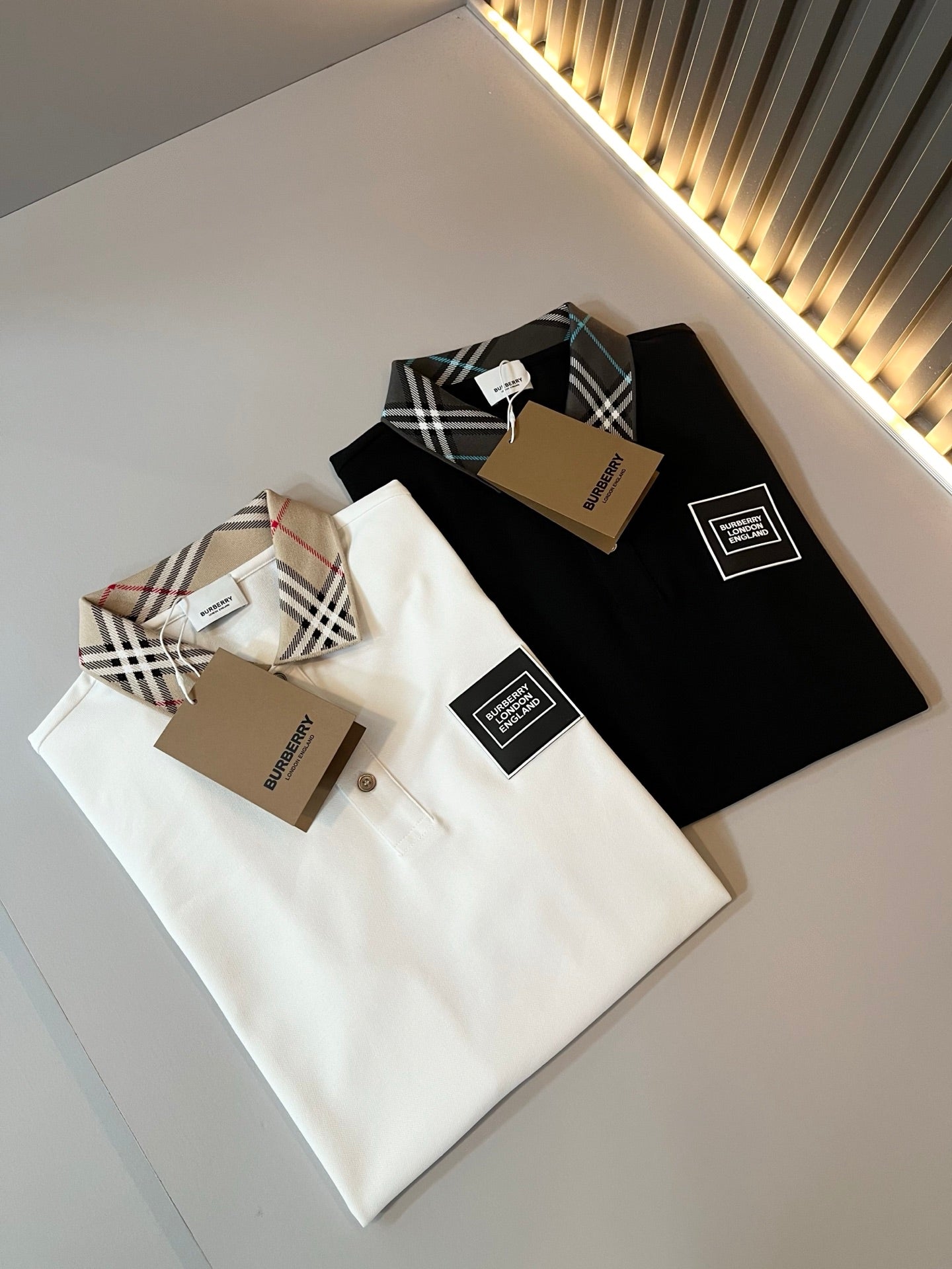 BURB* 2025ss new men's short sleeve polo shirt