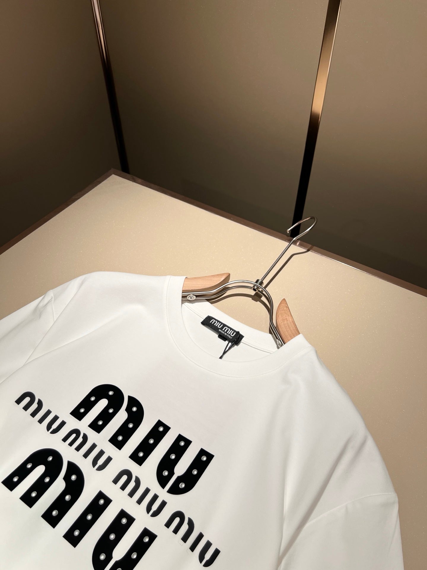 M1UM1U 2025ss laminated cotton t-shirt