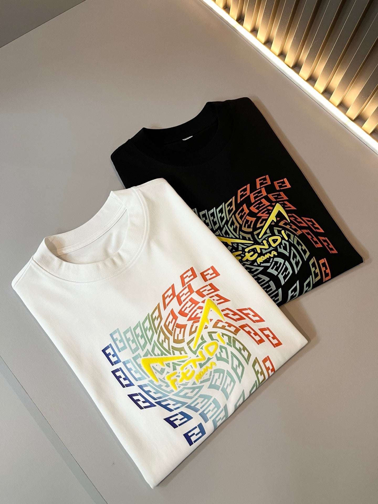 FEND1 printed pattern cotton t-shirt