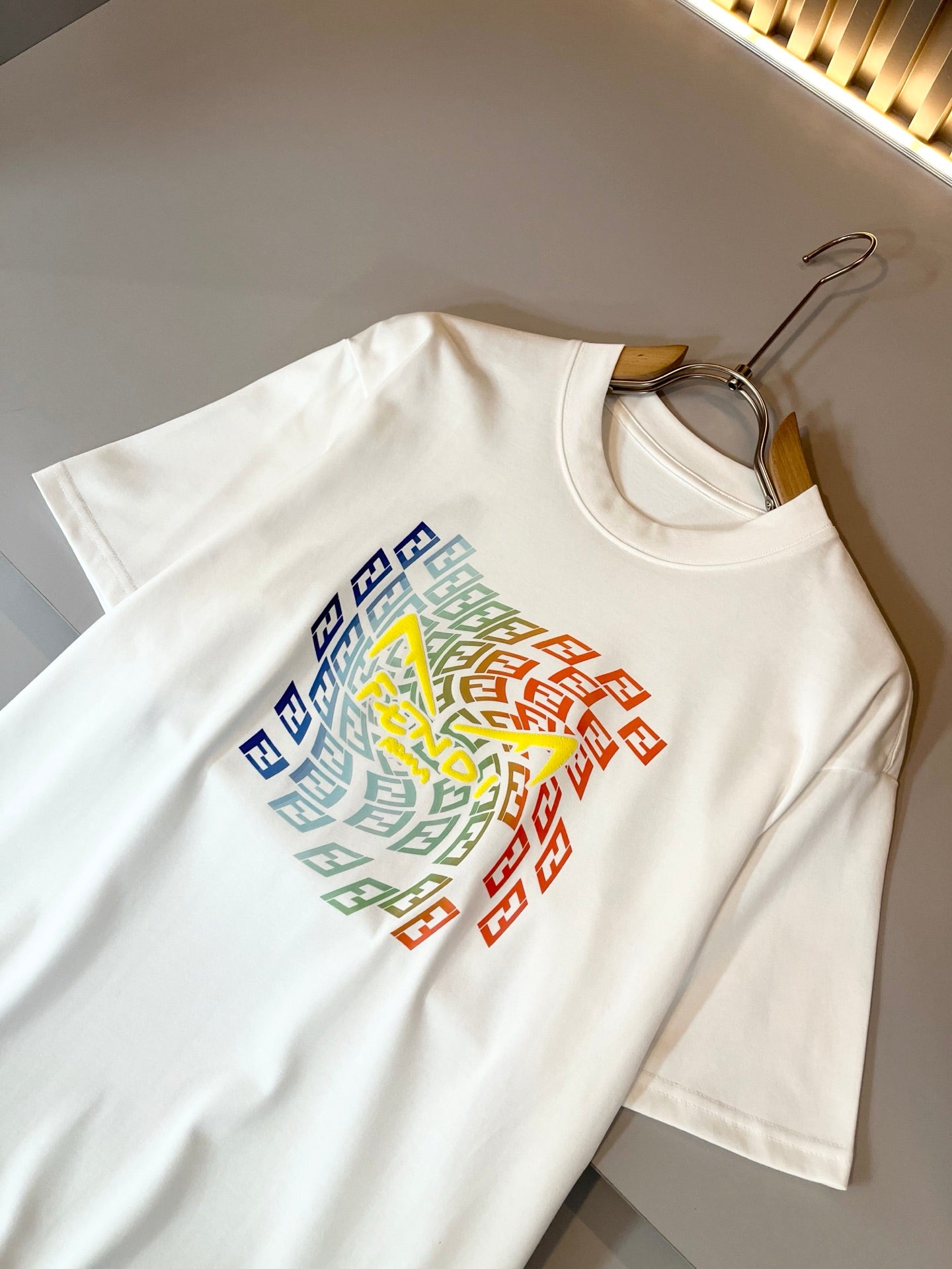 FEND1 printed pattern cotton t-shirt