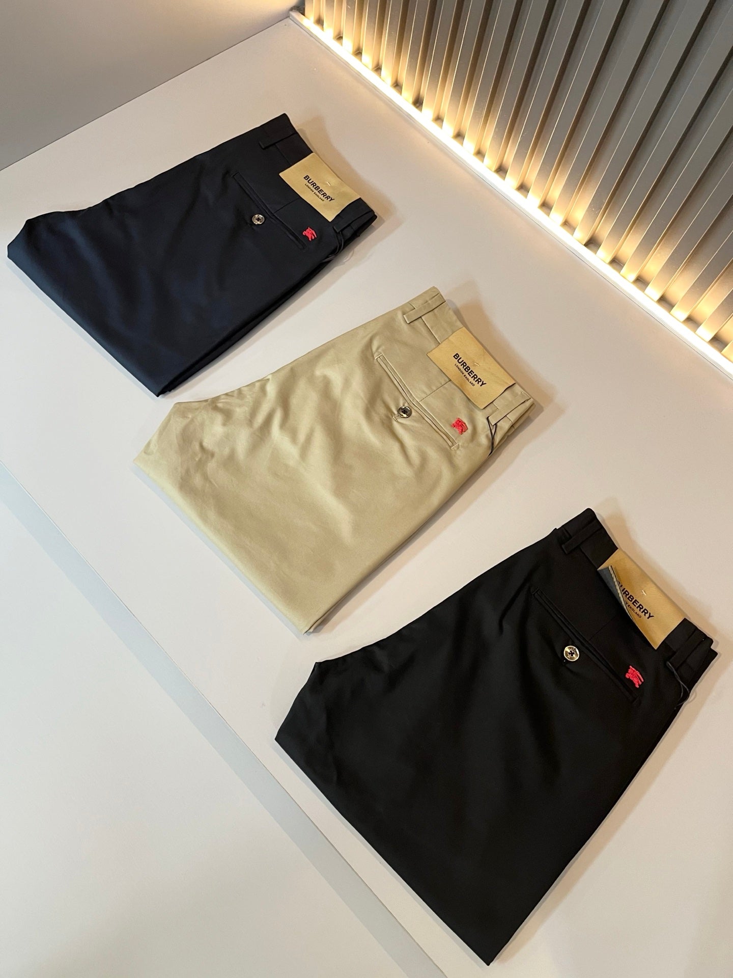 BURB* cotton blend casual trousers