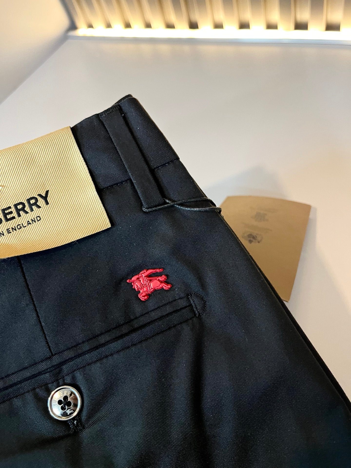 BURB* cotton blend casual trousers