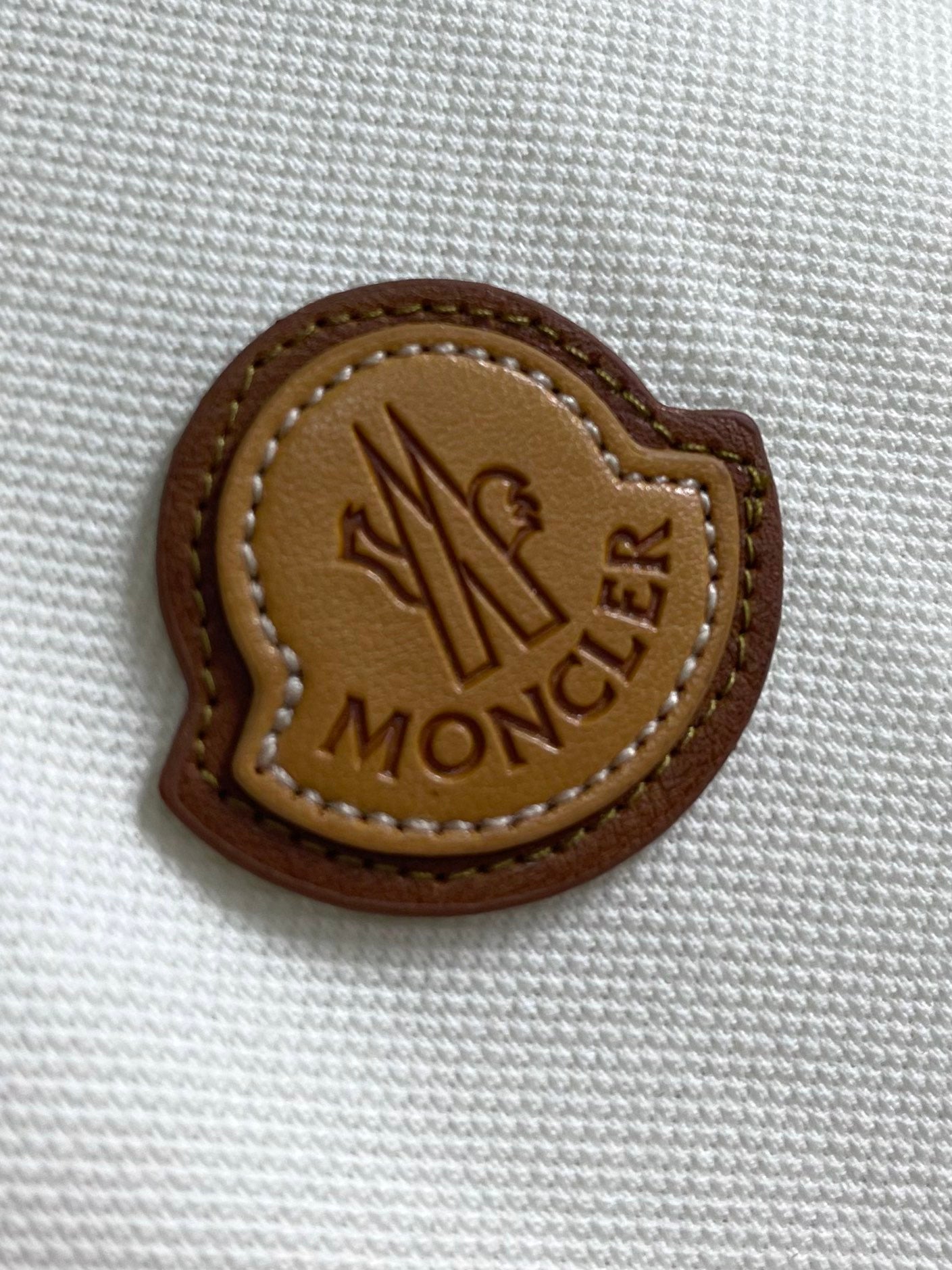 MONCL* Logo Patch Cotton Piquet Polo Shirt