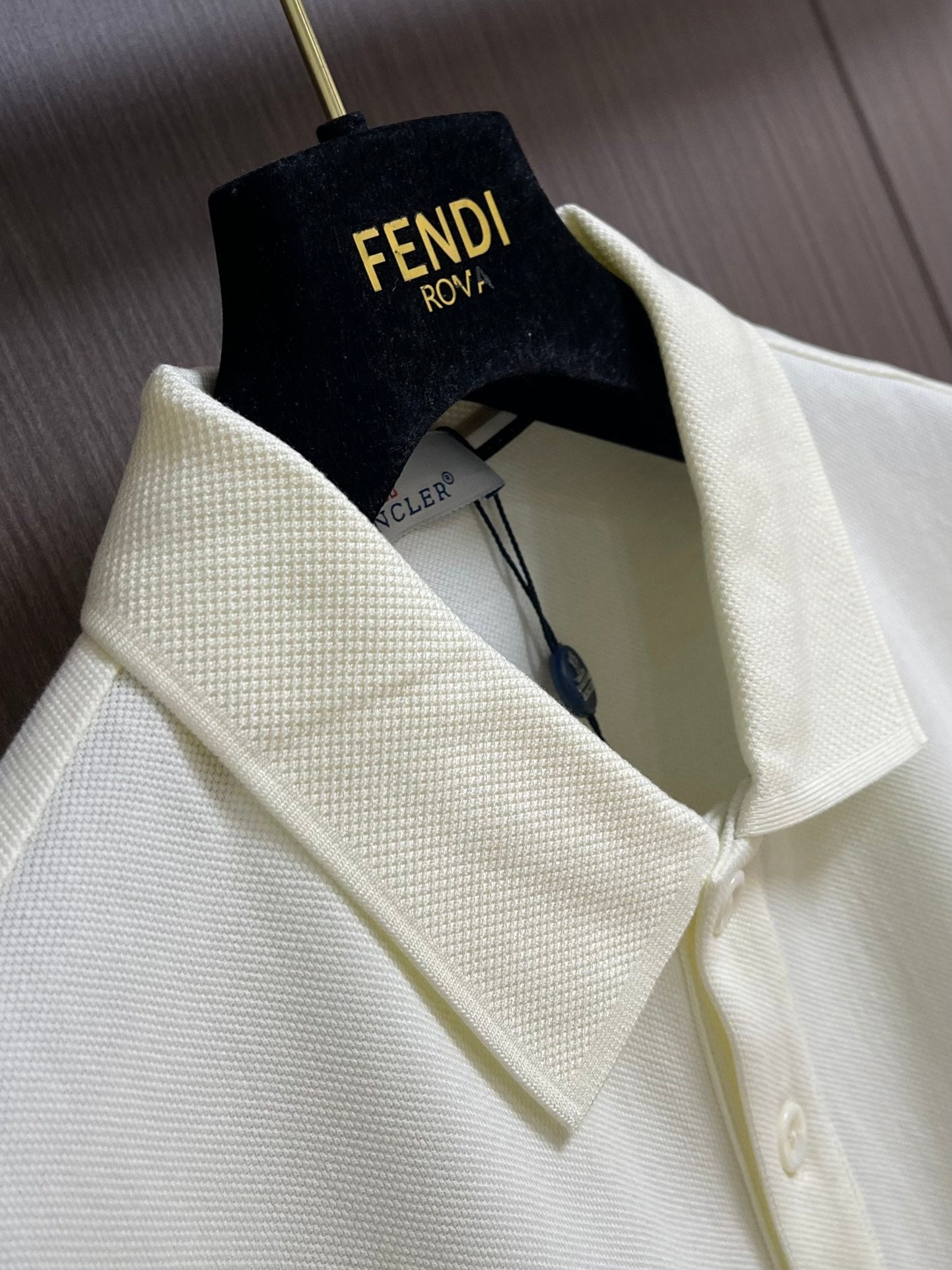 MONCL* Logo Patch Cotton Piquet Polo Shirt