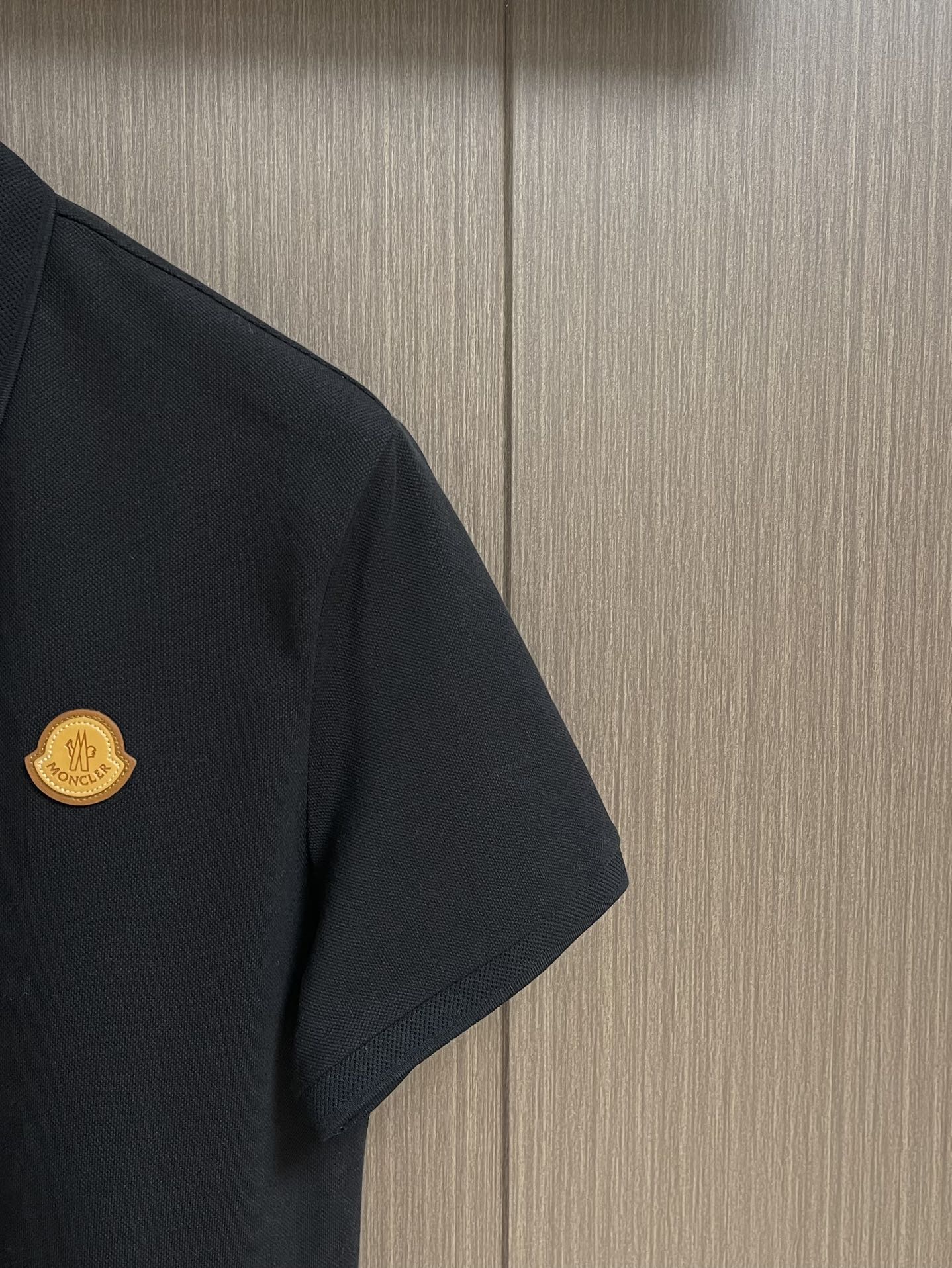 MONCL* Logo Patch Cotton Piquet Polo Shirt