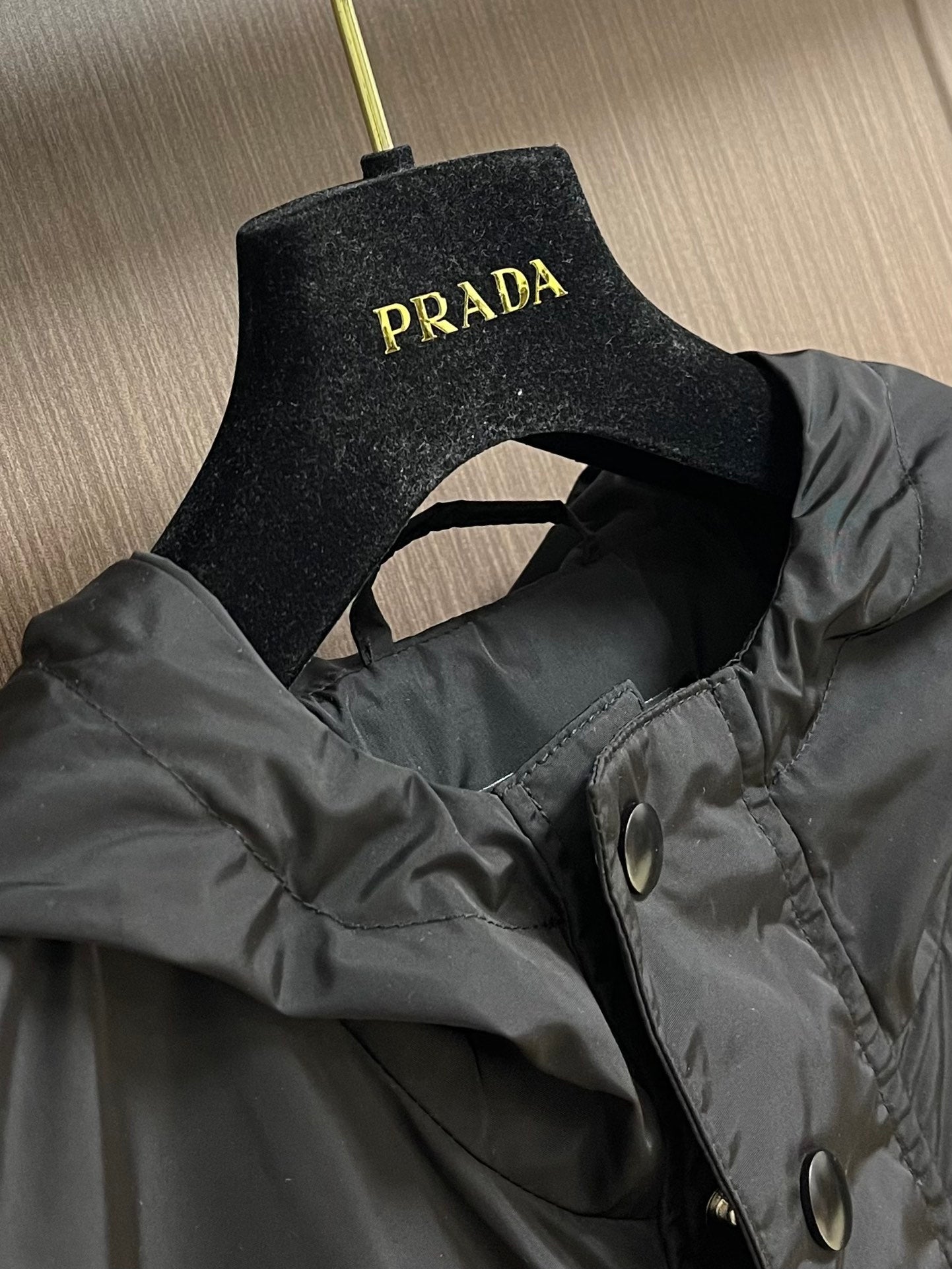 PRA* Technical fabric down jacket with hood