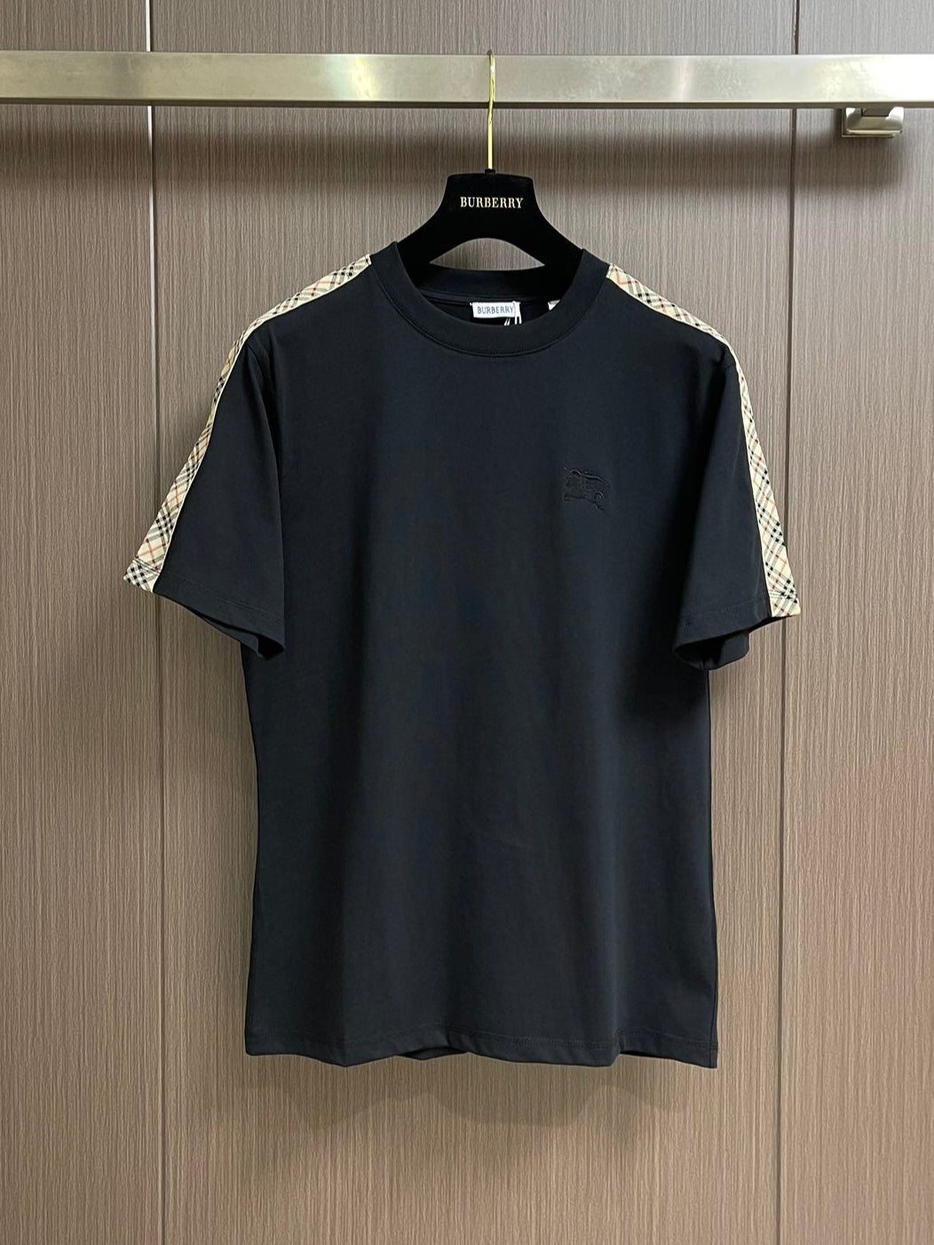 BURB* Check Trim Cotton T-shirt
