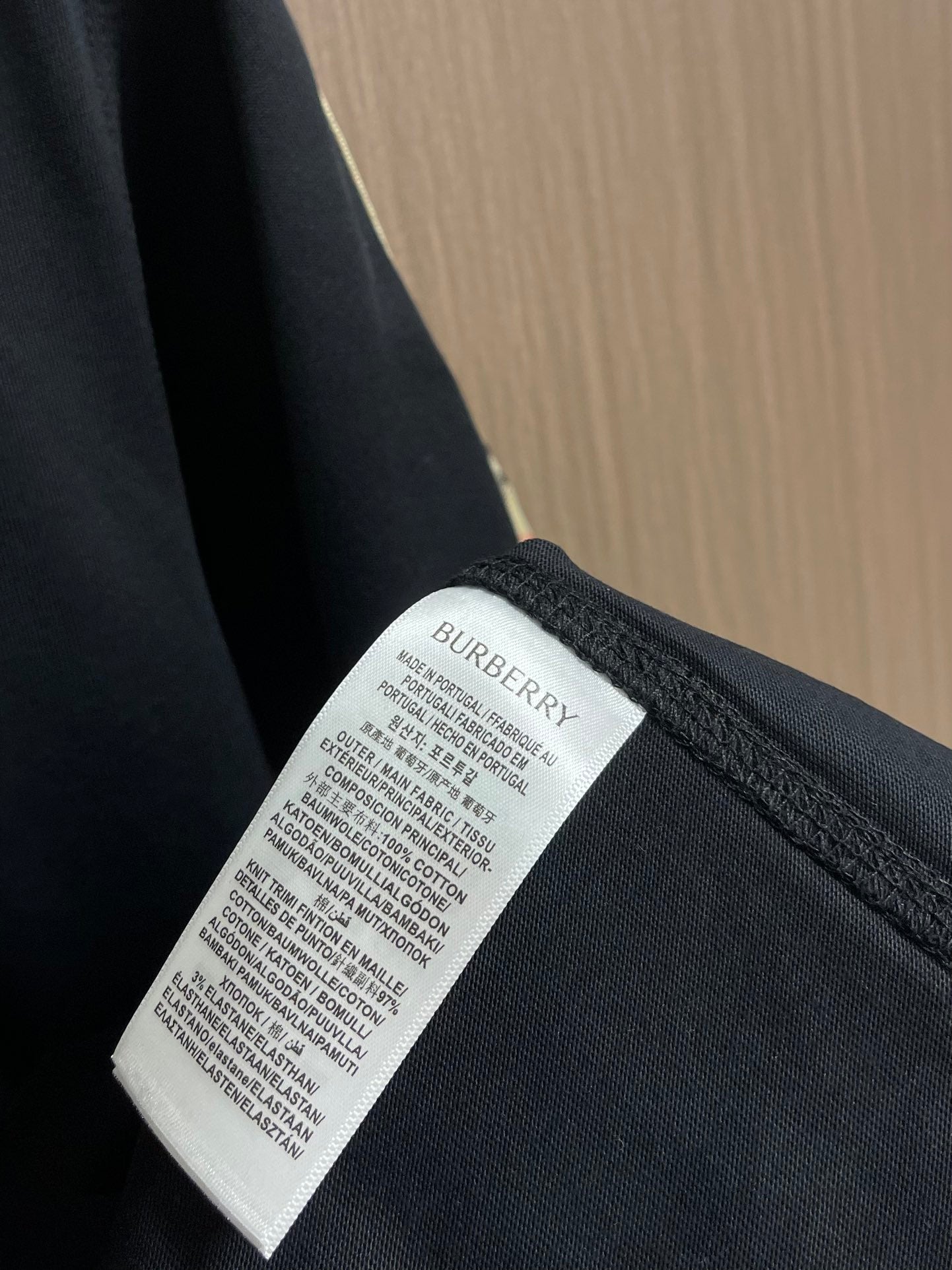 BURB* Check Trim Cotton T-shirt
