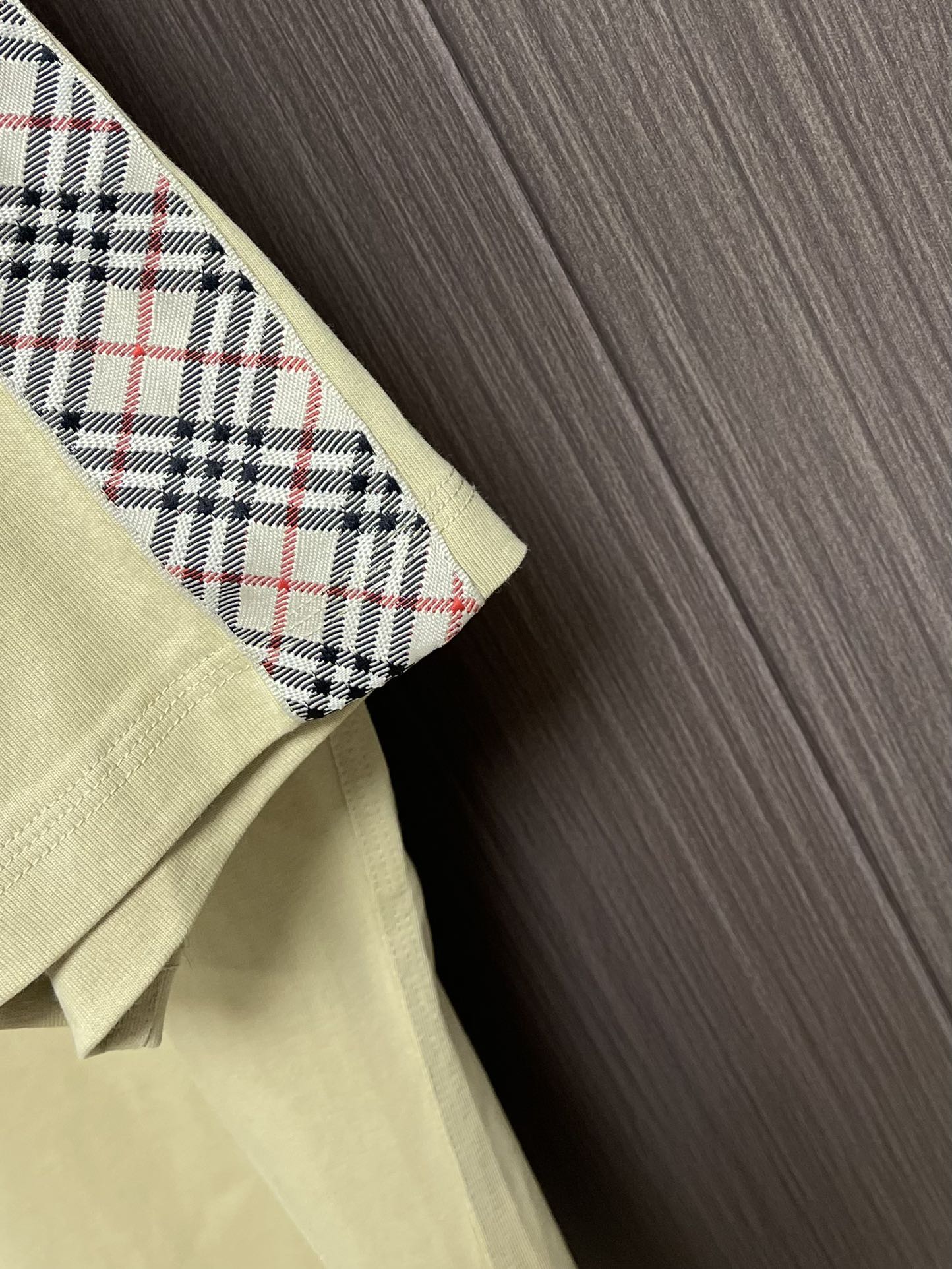 BURB* Check Trim Cotton T-shirt