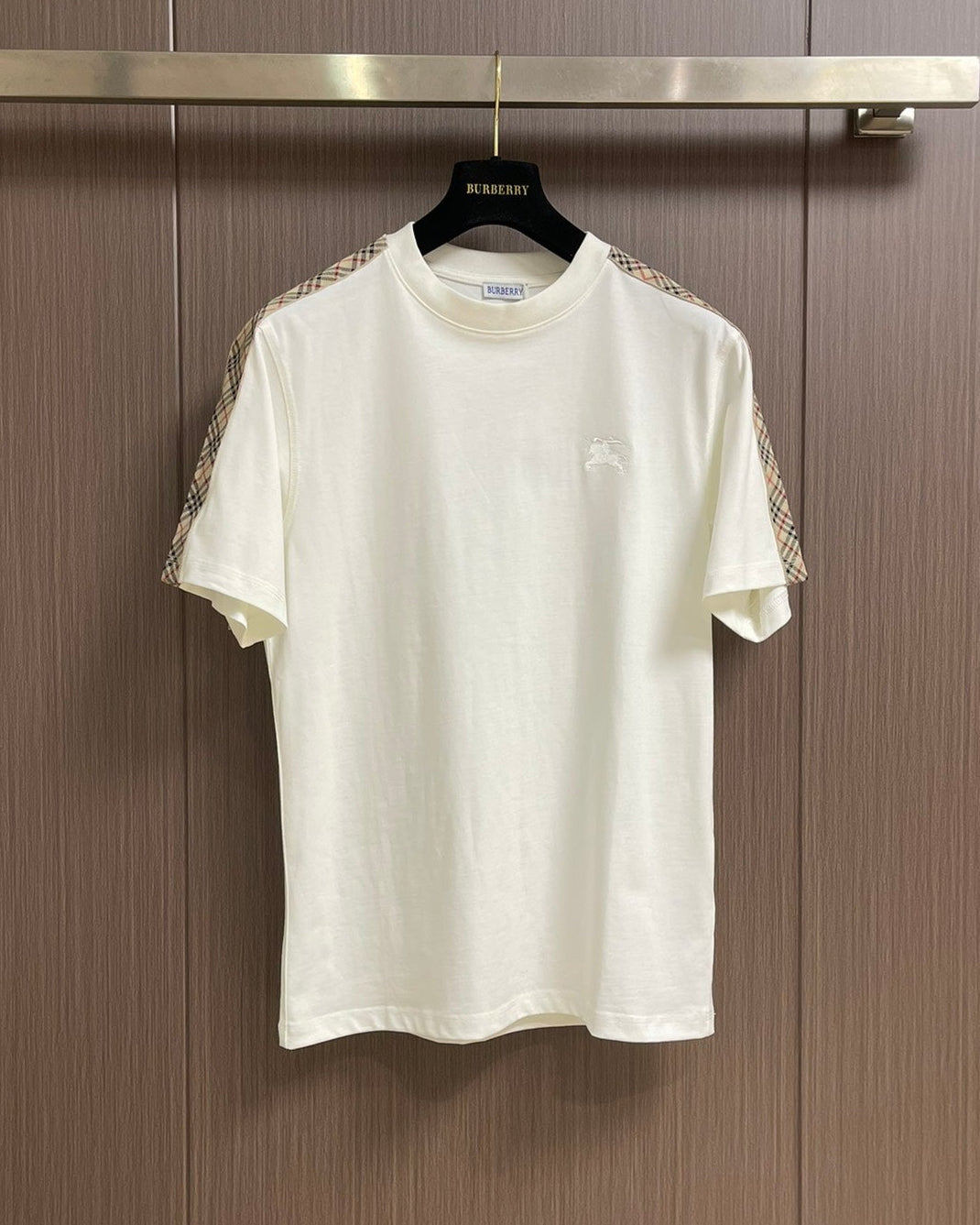BURB* Check Trim Cotton T-shirt