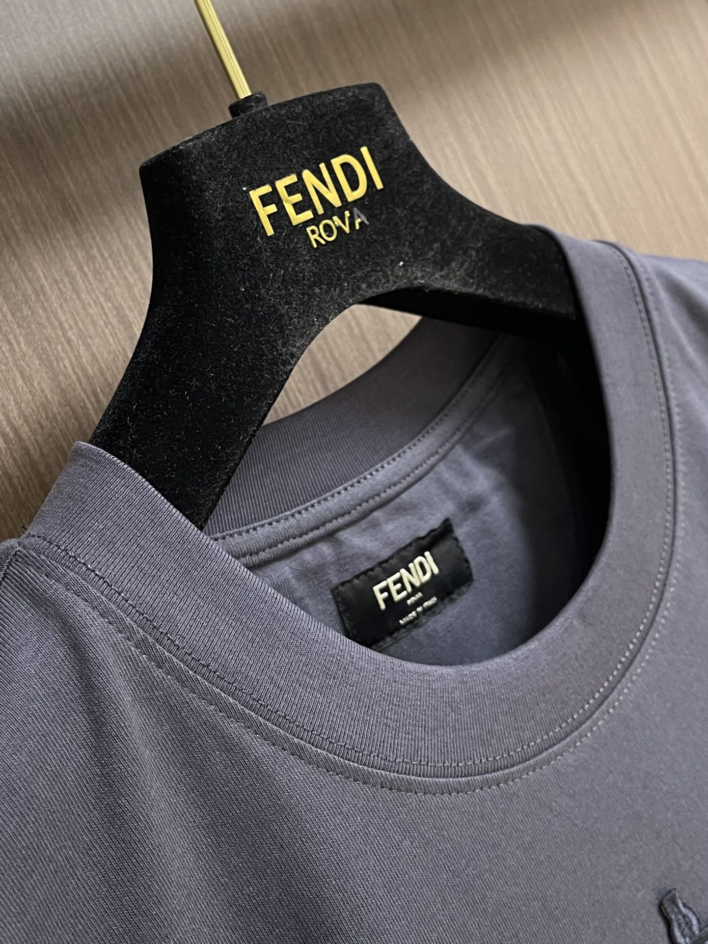 FEND1 Navy blue cotton T-shirt