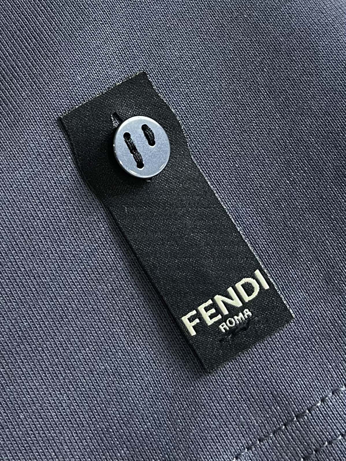 FEND1 Navy blue cotton T-shirt