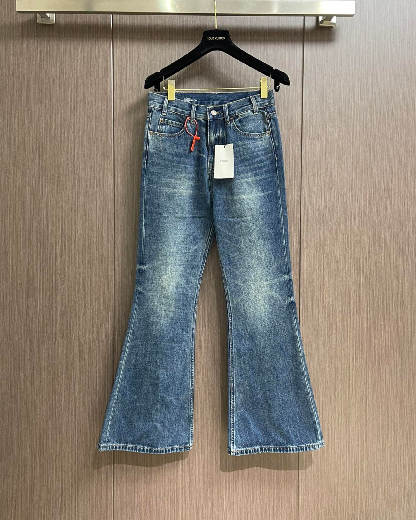 CELI* flared surf jeans in summer dazed wash denim