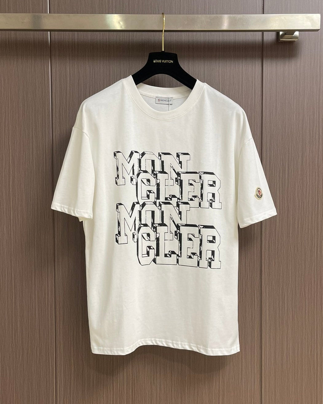 MONCL* Logo Motif Cotton T-Shirt