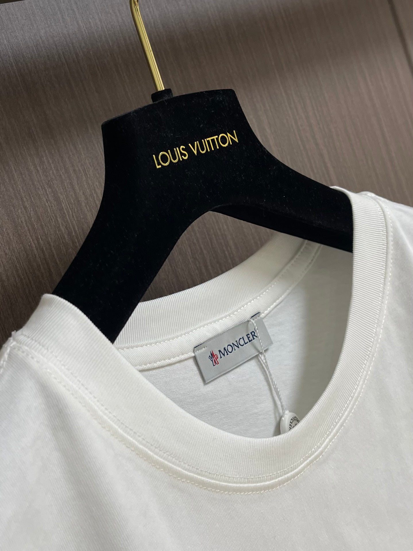 MONCL* Logo Motif Cotton T-Shirt