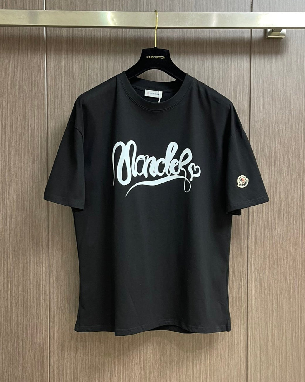 MONCL* Calligraphy Logo Cotton T-Shirt