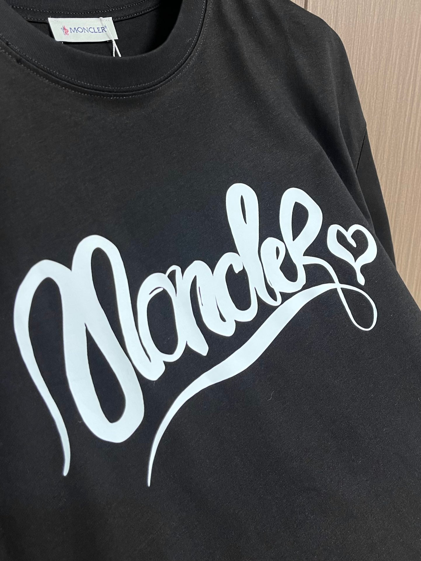 MONCL* Calligraphy Logo Cotton T-Shirt