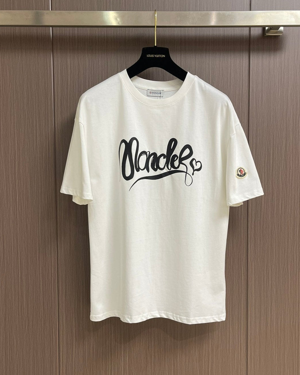 MONCL* Calligraphy Logo Cotton T-Shirt