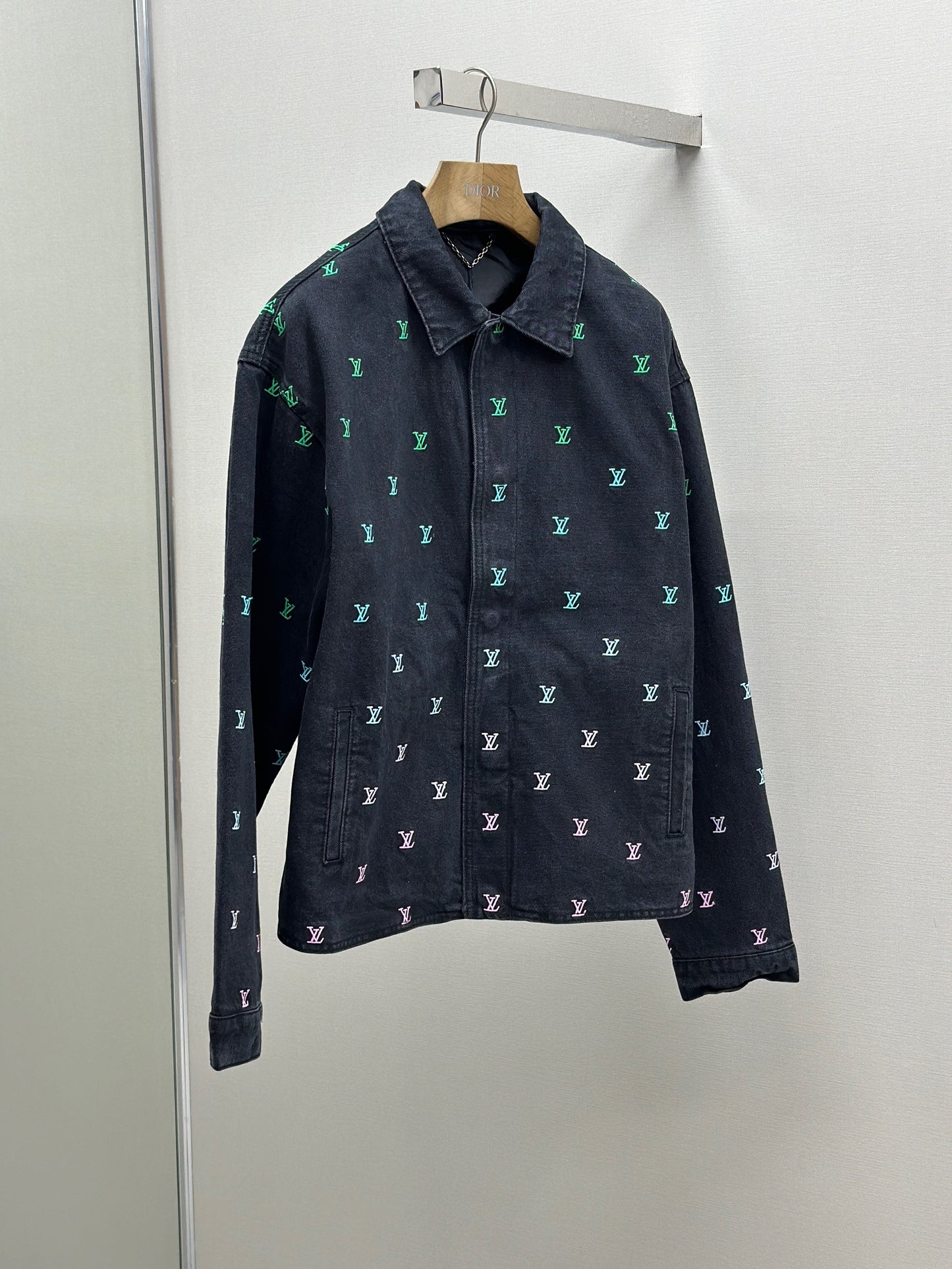LOUI*V Blason Gradient Embroidered Denim Coach Jacket