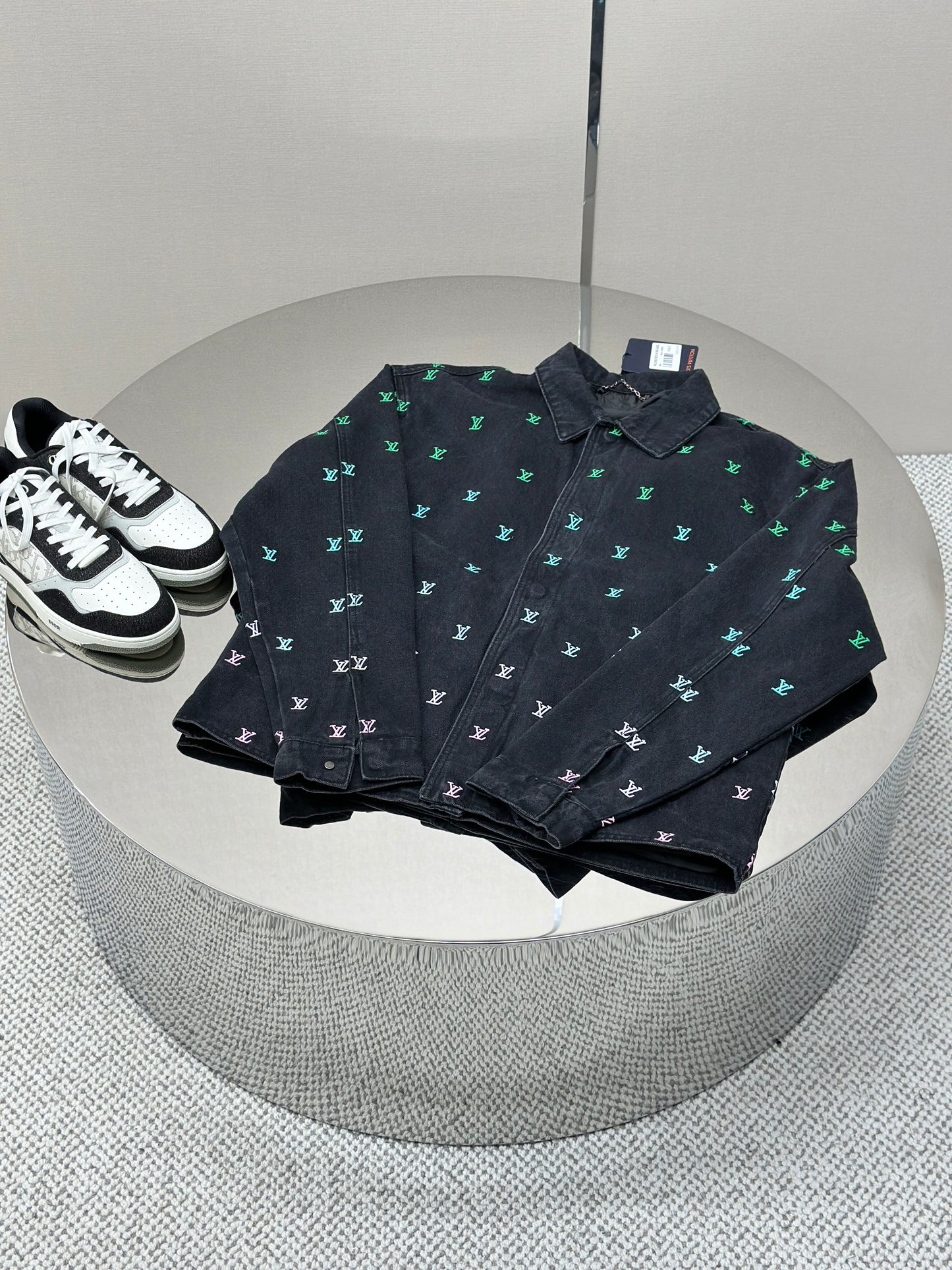 LOUI*V Blason Gradient Embroidered Denim Coach Jacket