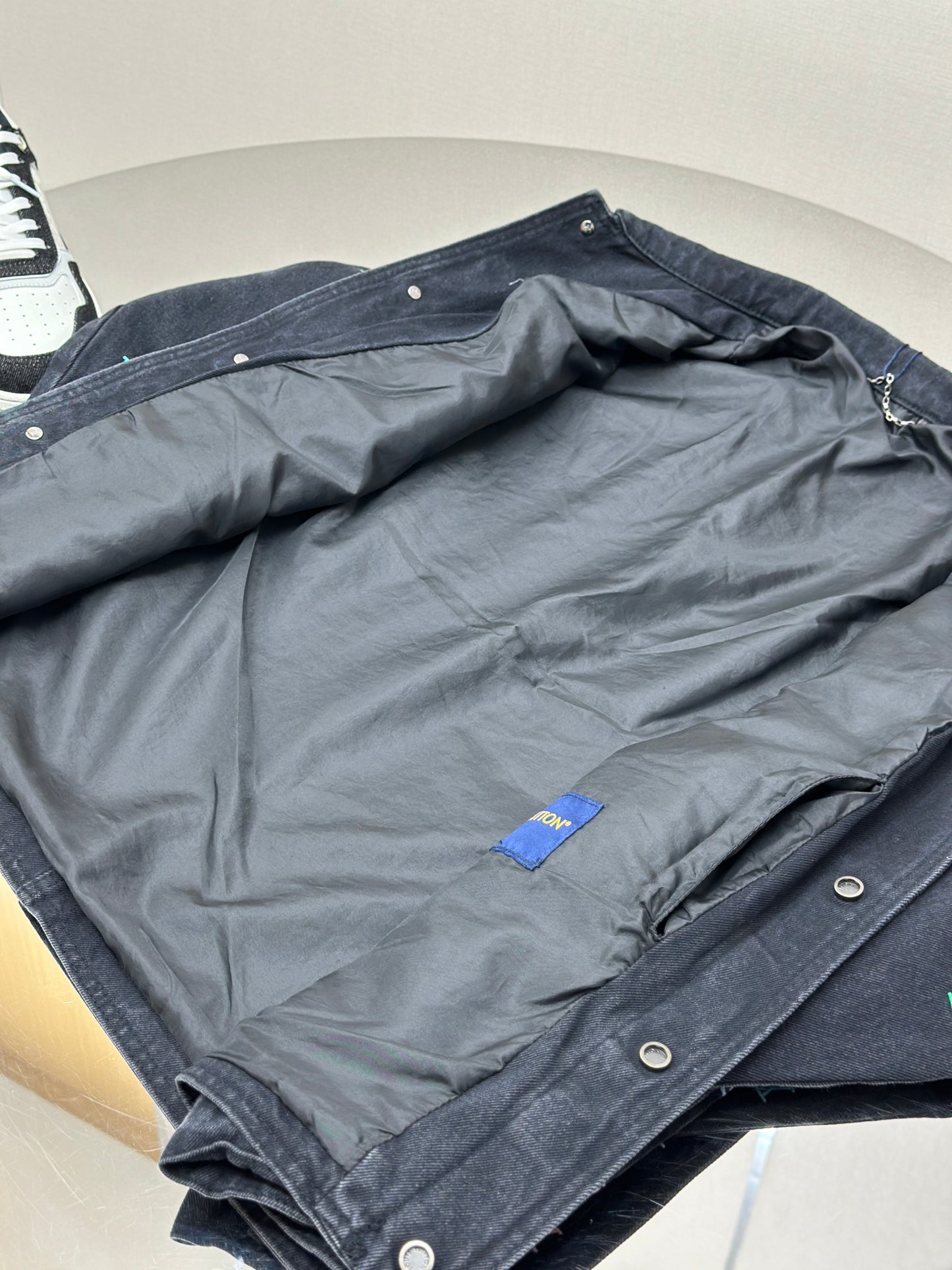 LOUI*V Blason Gradient Embroidered Denim Coach Jacket
