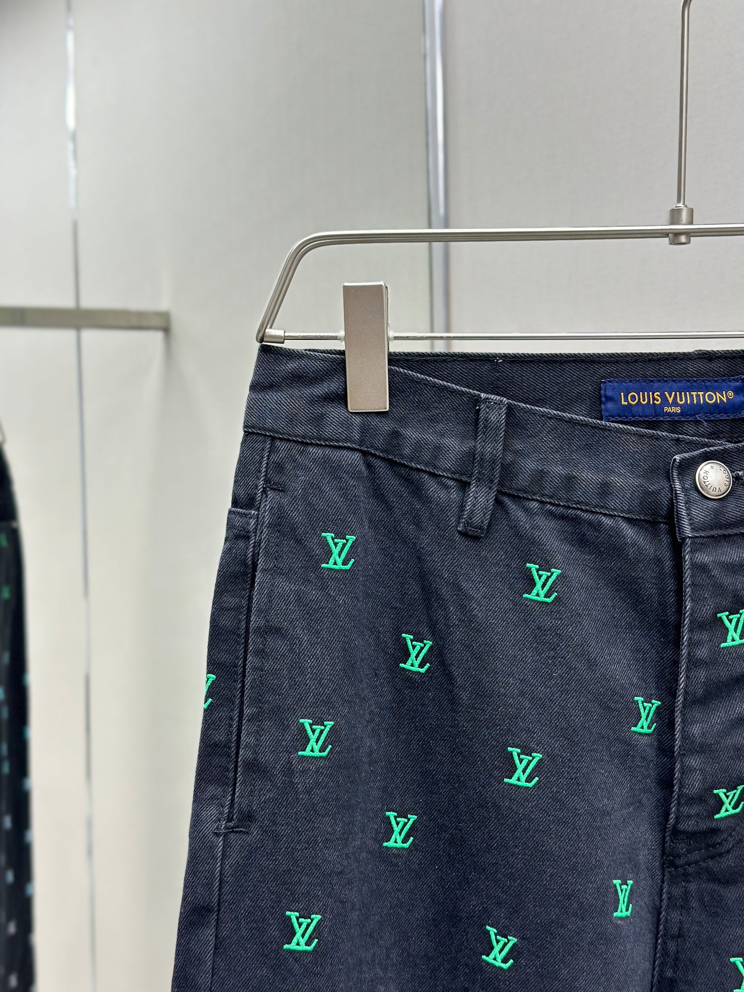 LOUI*V Blason Gradient Embroidered Denim Skate Pants