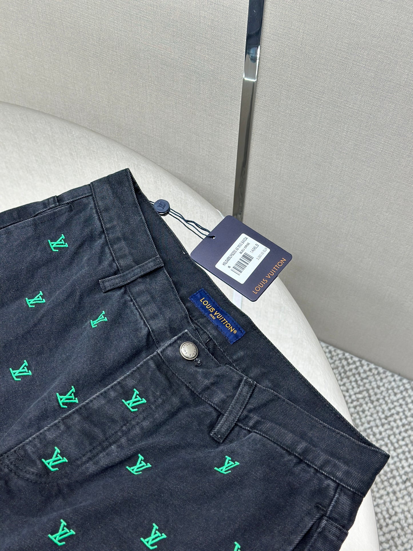 LOUI*V Blason Gradient Embroidered Denim Skate Pants