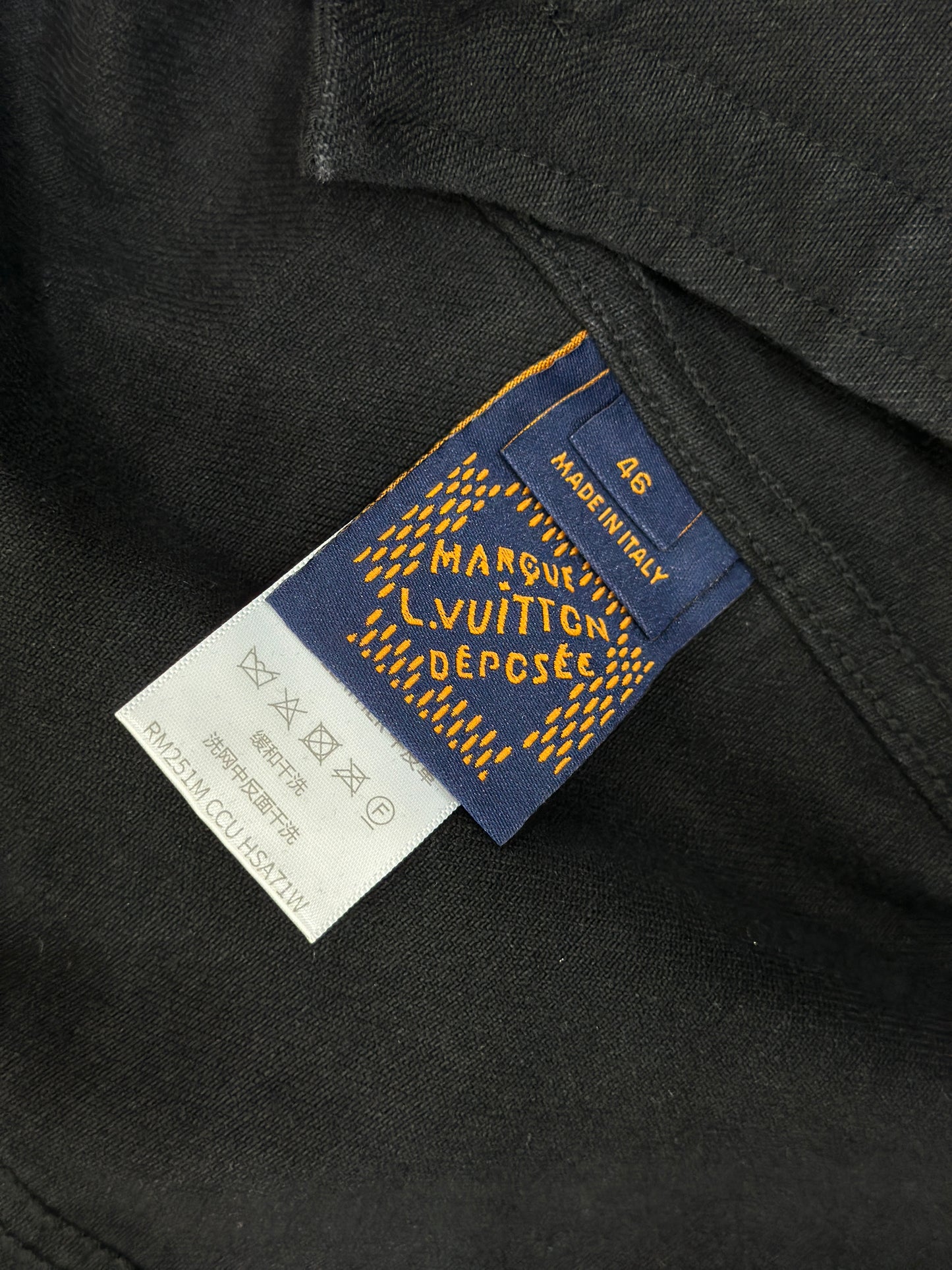 LOUI*V Flocked Damier Denim Trucker Jacket