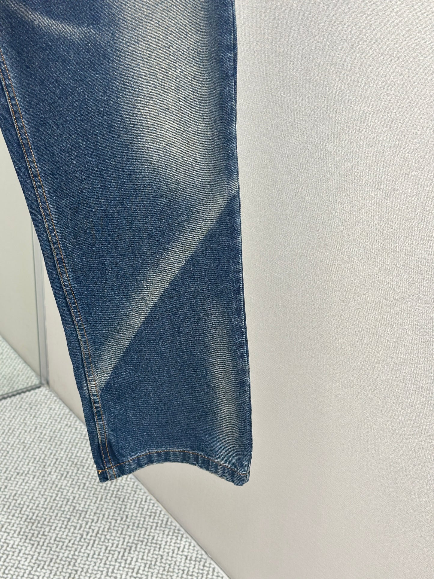LOUI*V Sunfaded Effect Denim Skate Pants