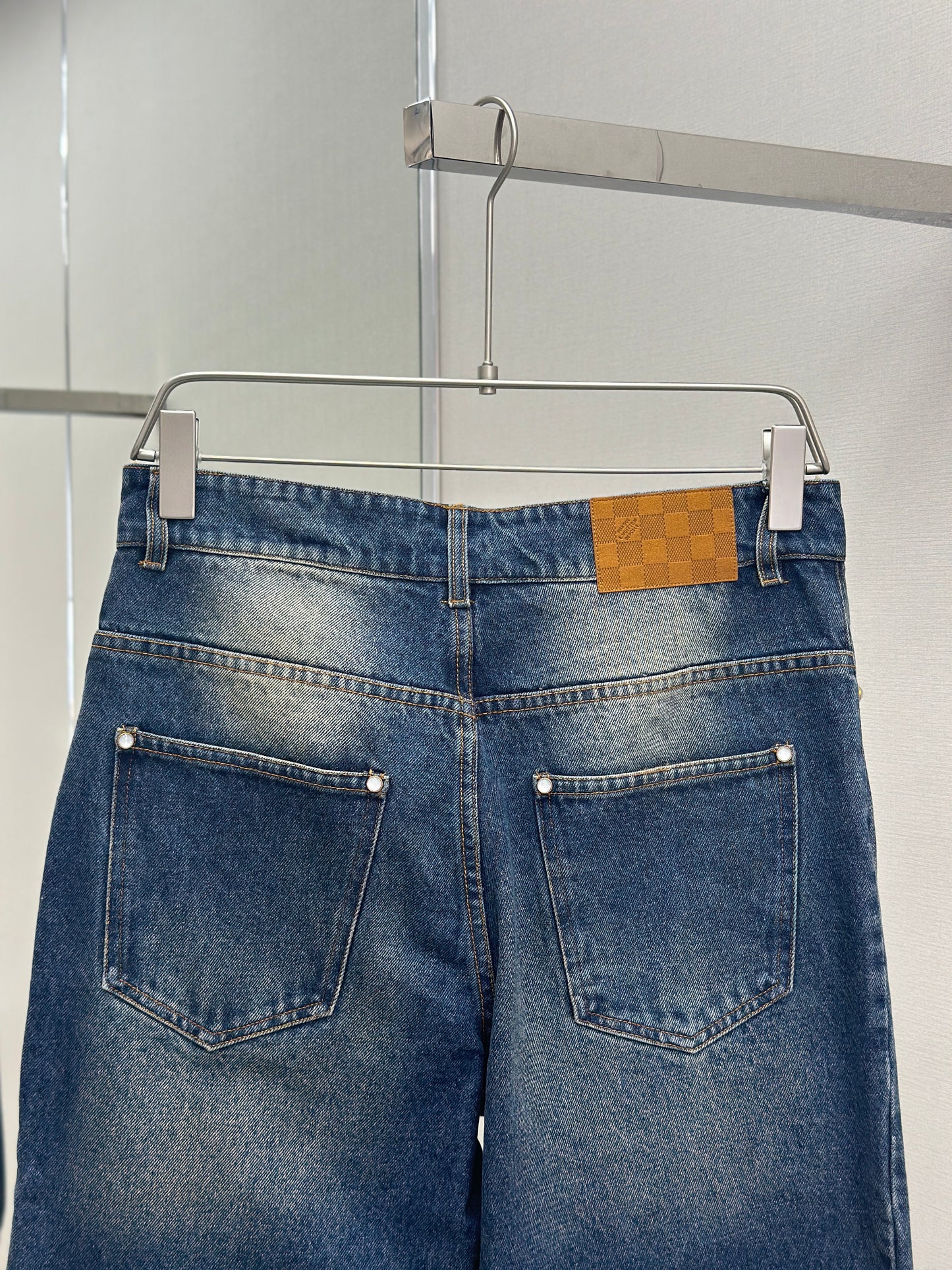 LOUI*V Sunfaded Effect Denim Skate Pants