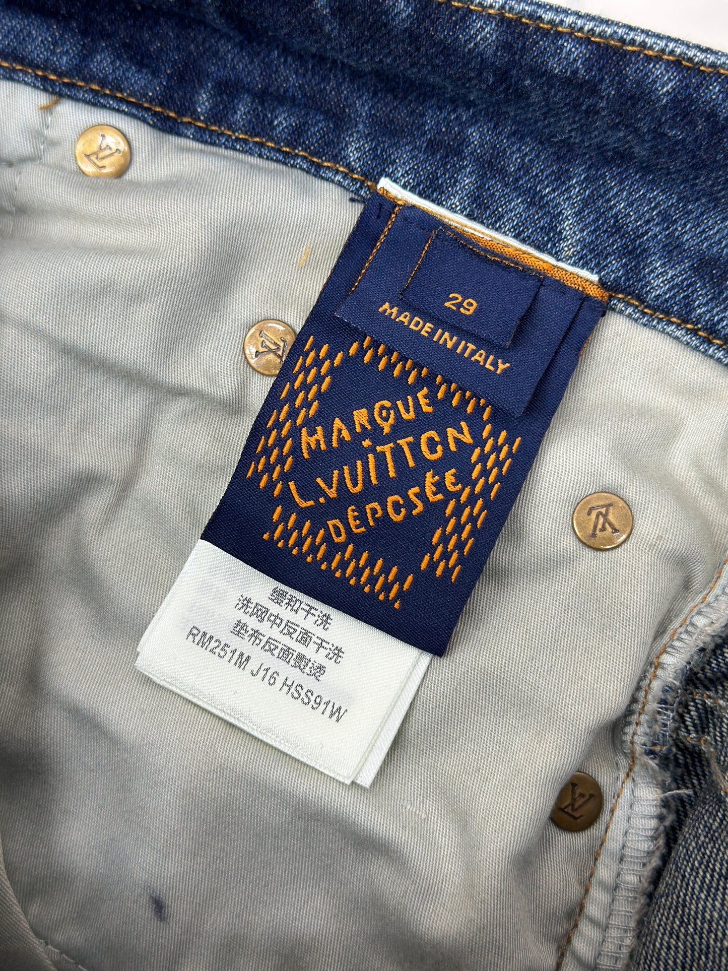 LOUI*V Sunfaded Effect Denim Skate Pants