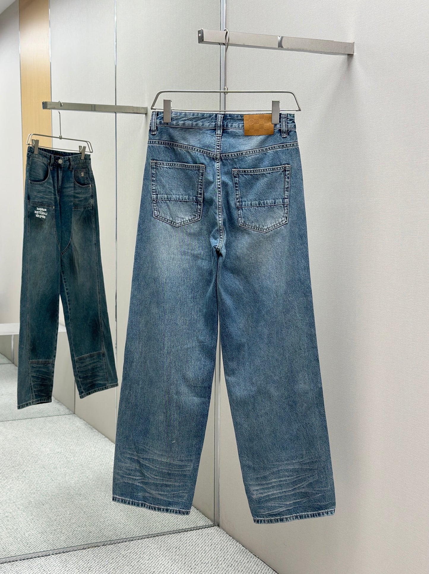 LOUI*V Washed Denim Workwear Pants