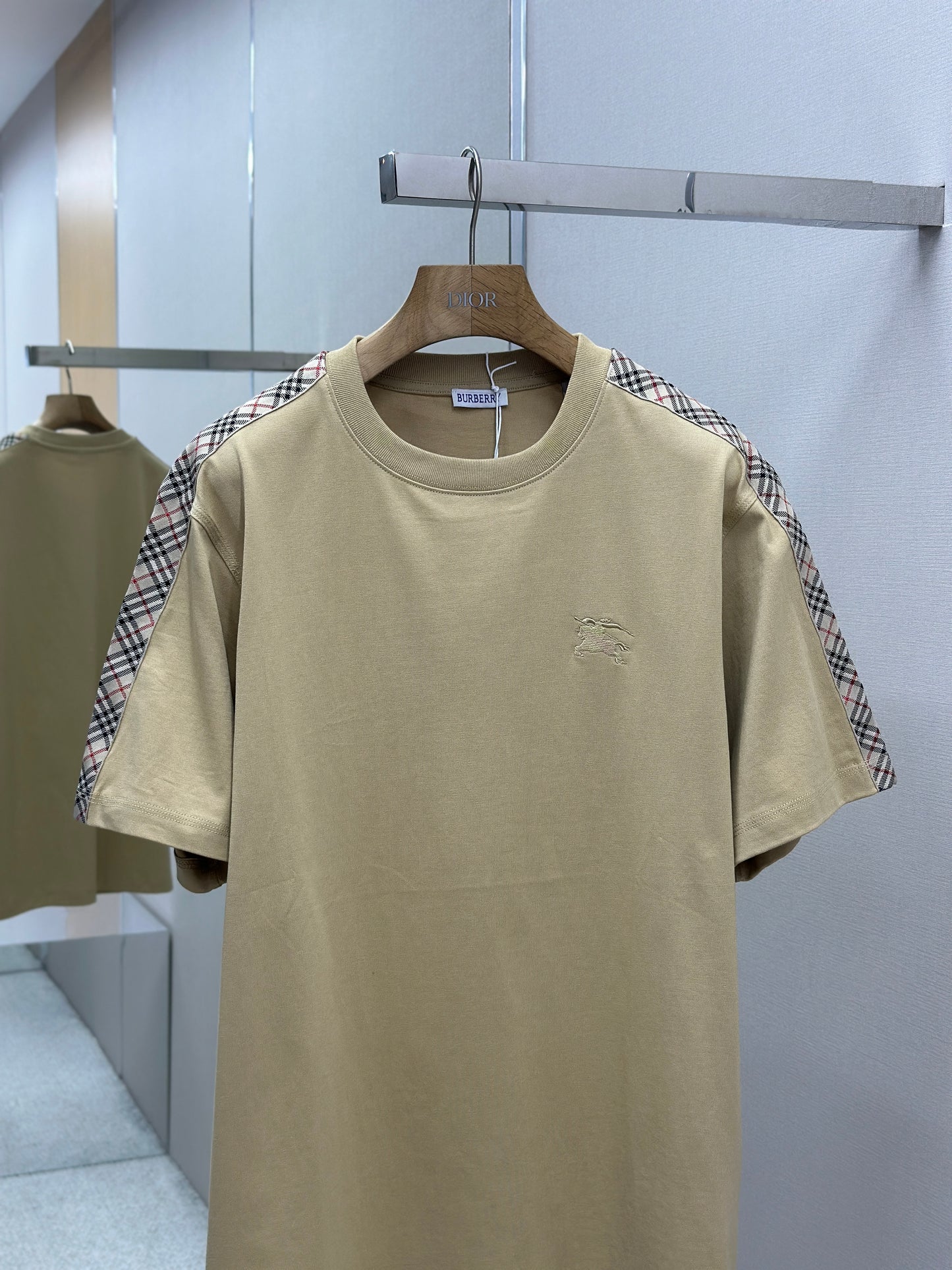 BURB* Check Trim Cotton T-shirt