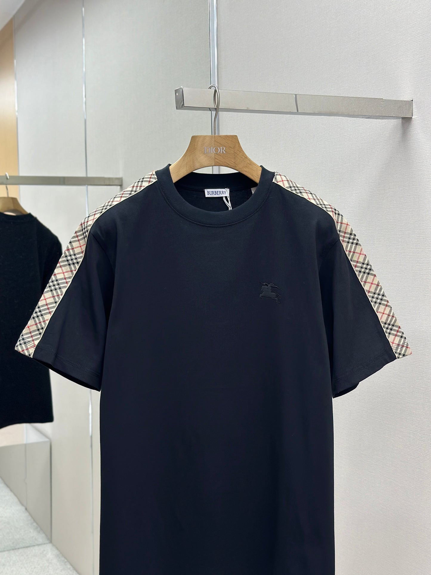 BURB* Check Trim Cotton T-shirt