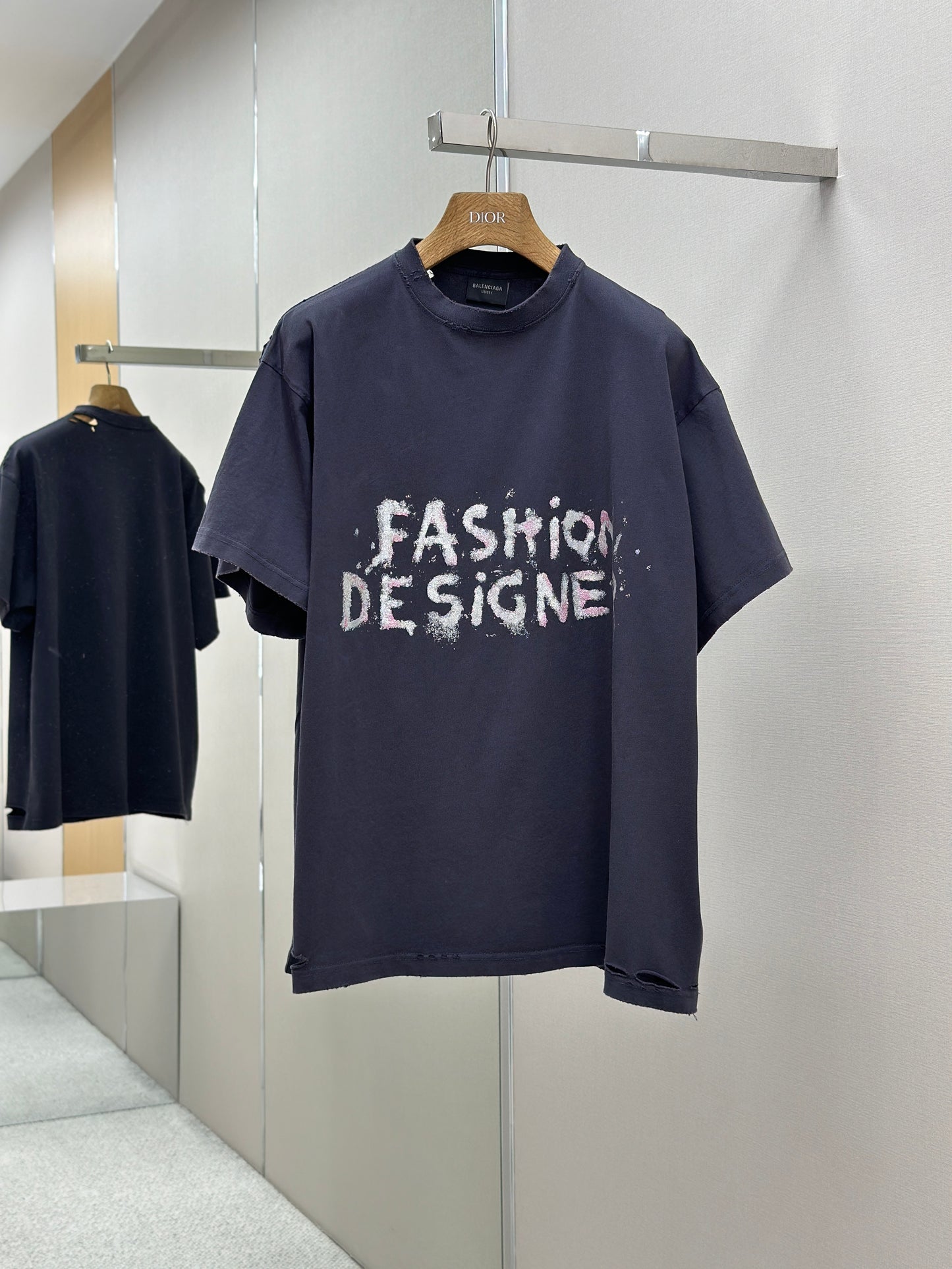BALENC* Fashion Designer Oversized T-shirt in Faded Black