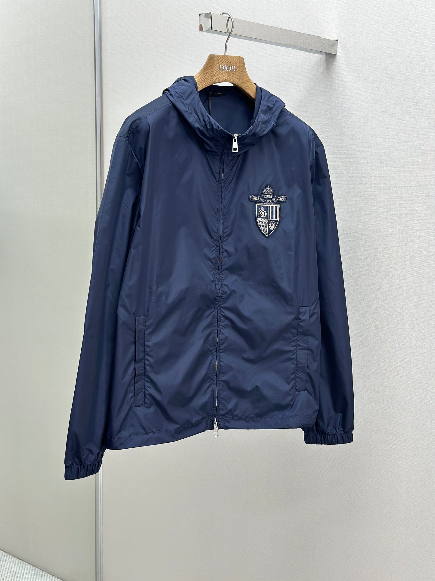 FEND1 Blue technical fabric jacket