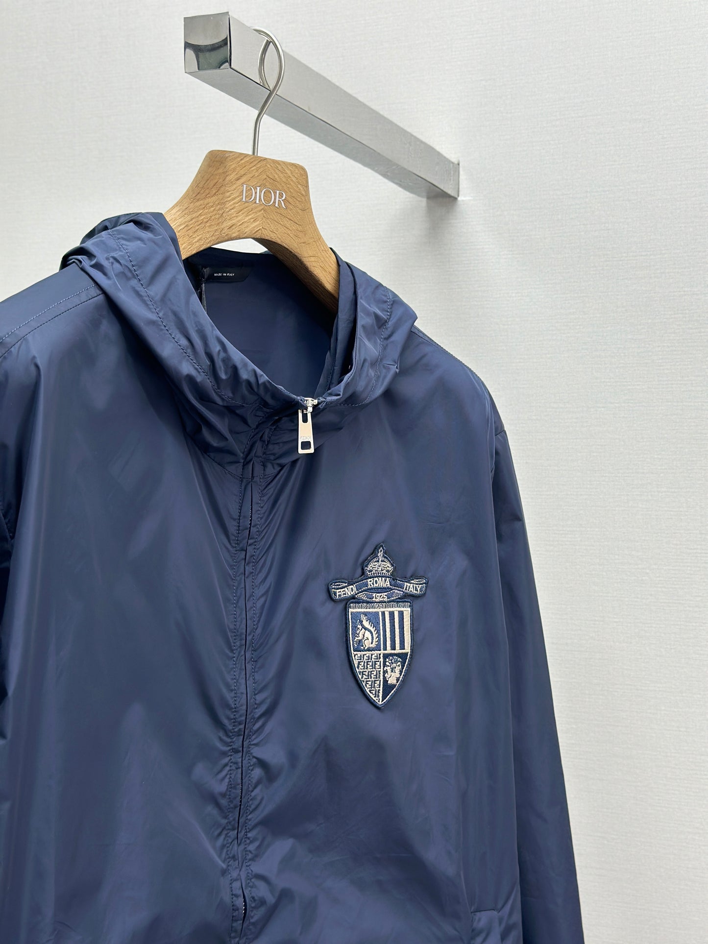 FEND1 Blue technical fabric jacket
