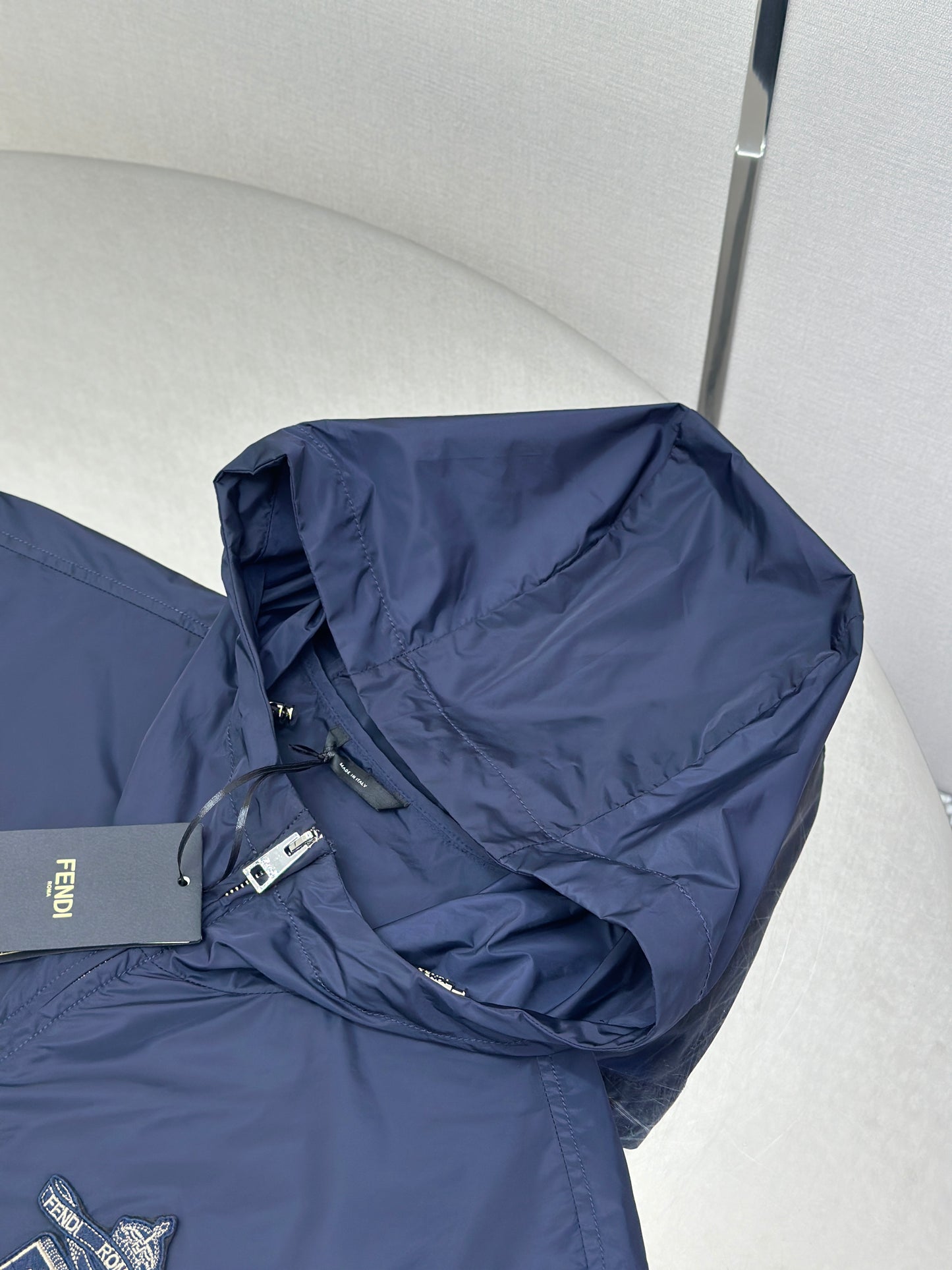 FEND1 Blue technical fabric jacket
