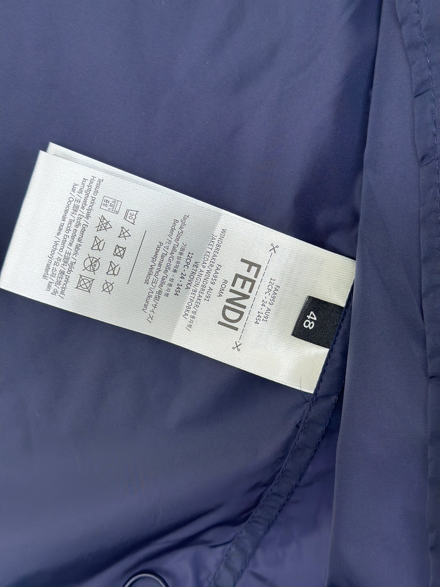 FEND1 Blue technical fabric jacket