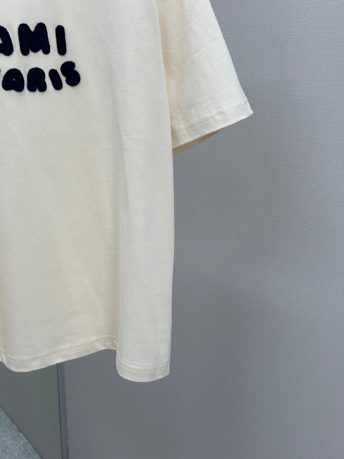 Am1 Paris Beige Cotton Patch T-Shirt