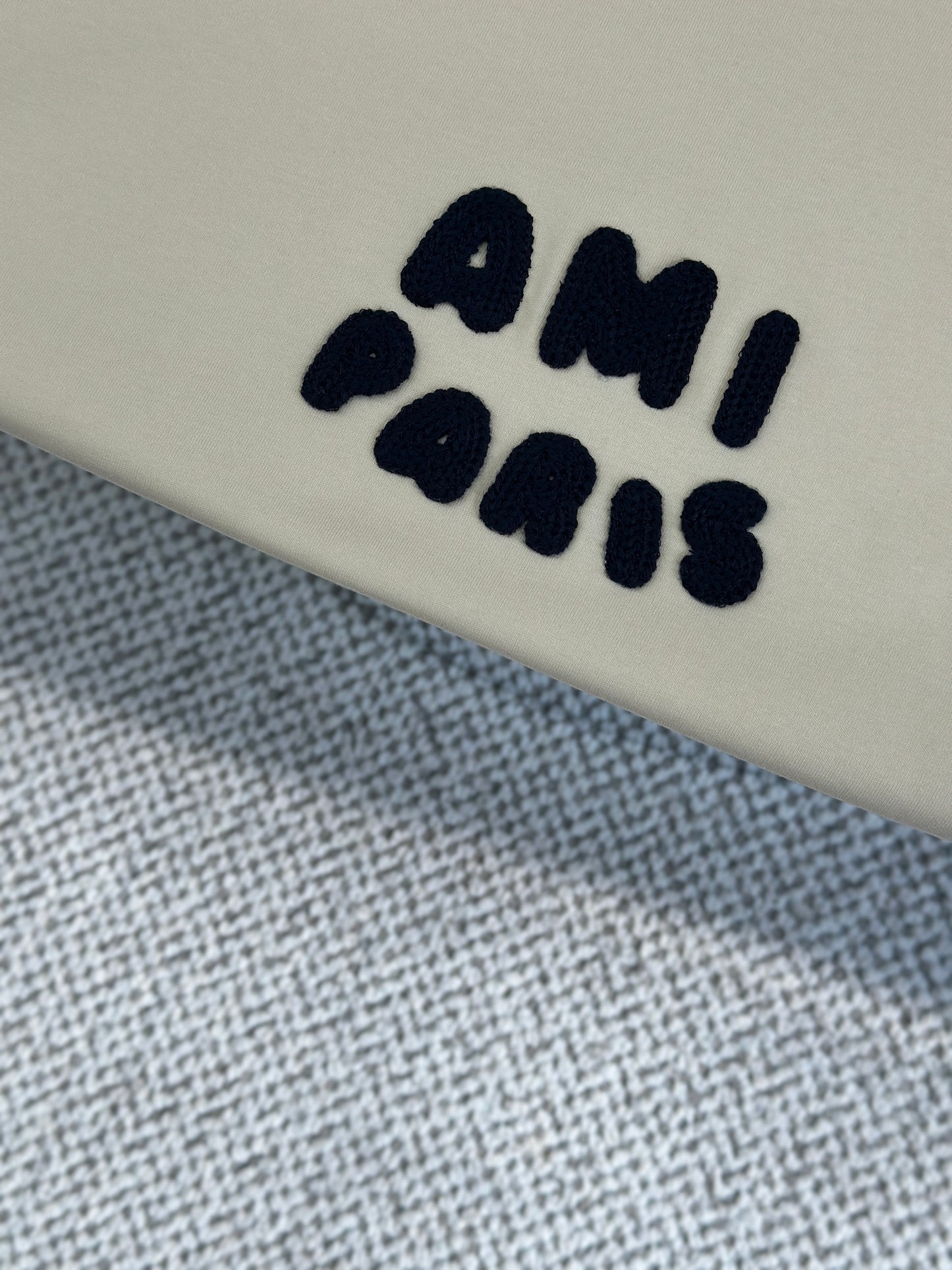 Am1 Paris Beige Cotton Patch T-Shirt