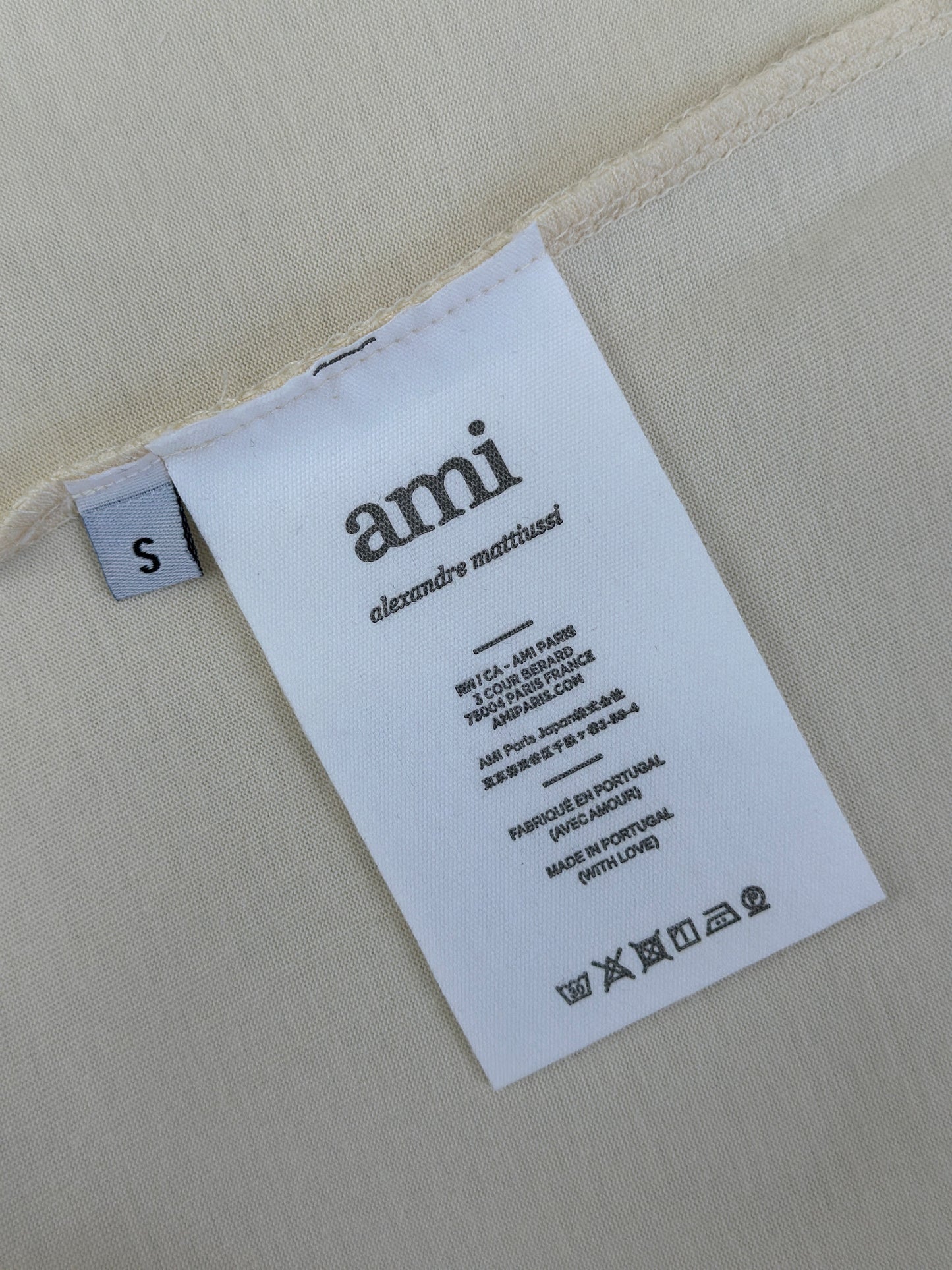 Am1 Paris Beige Cotton Patch T-Shirt