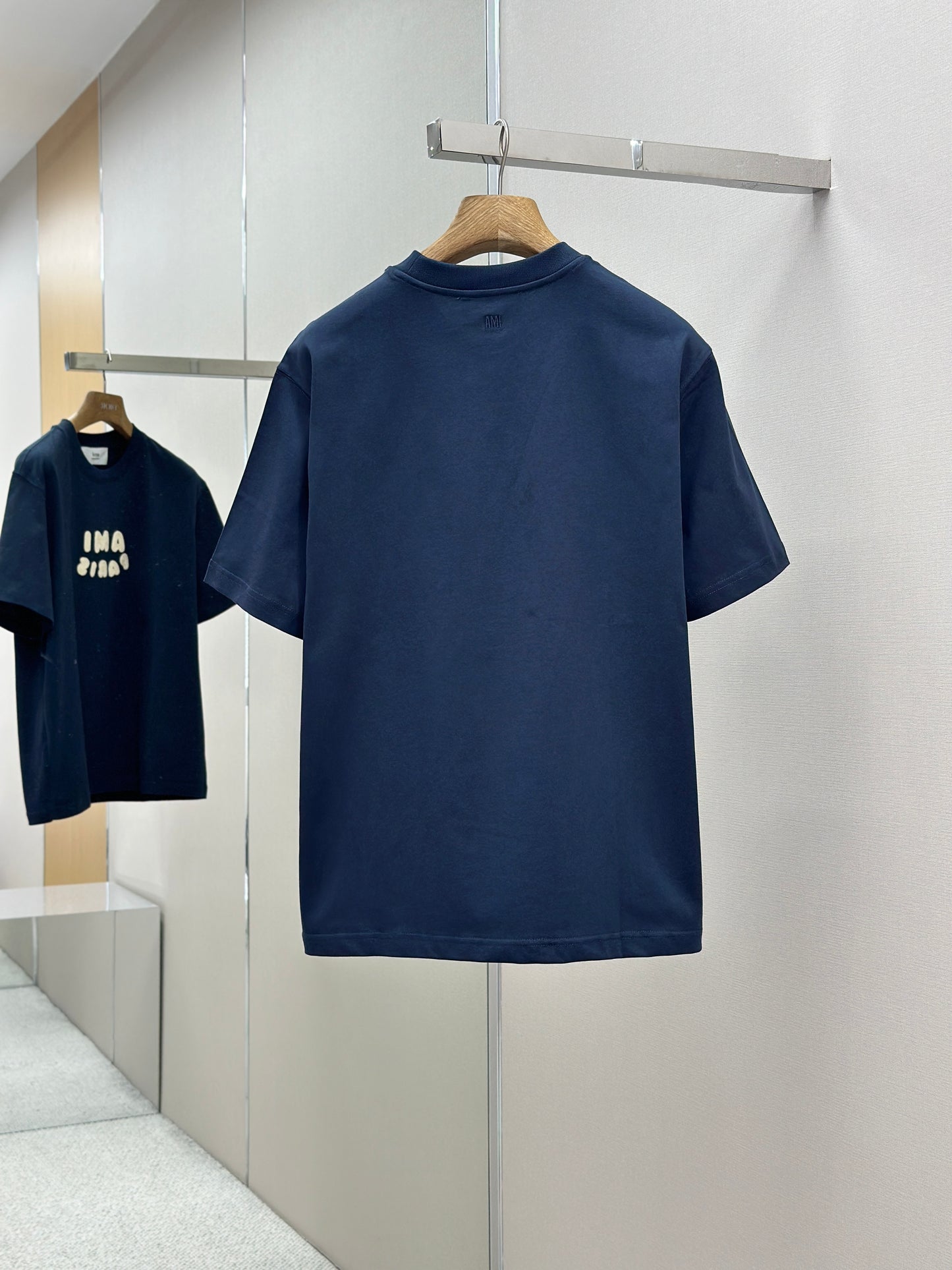 Am1 Paris Beige Cotton Patch T-Shirt