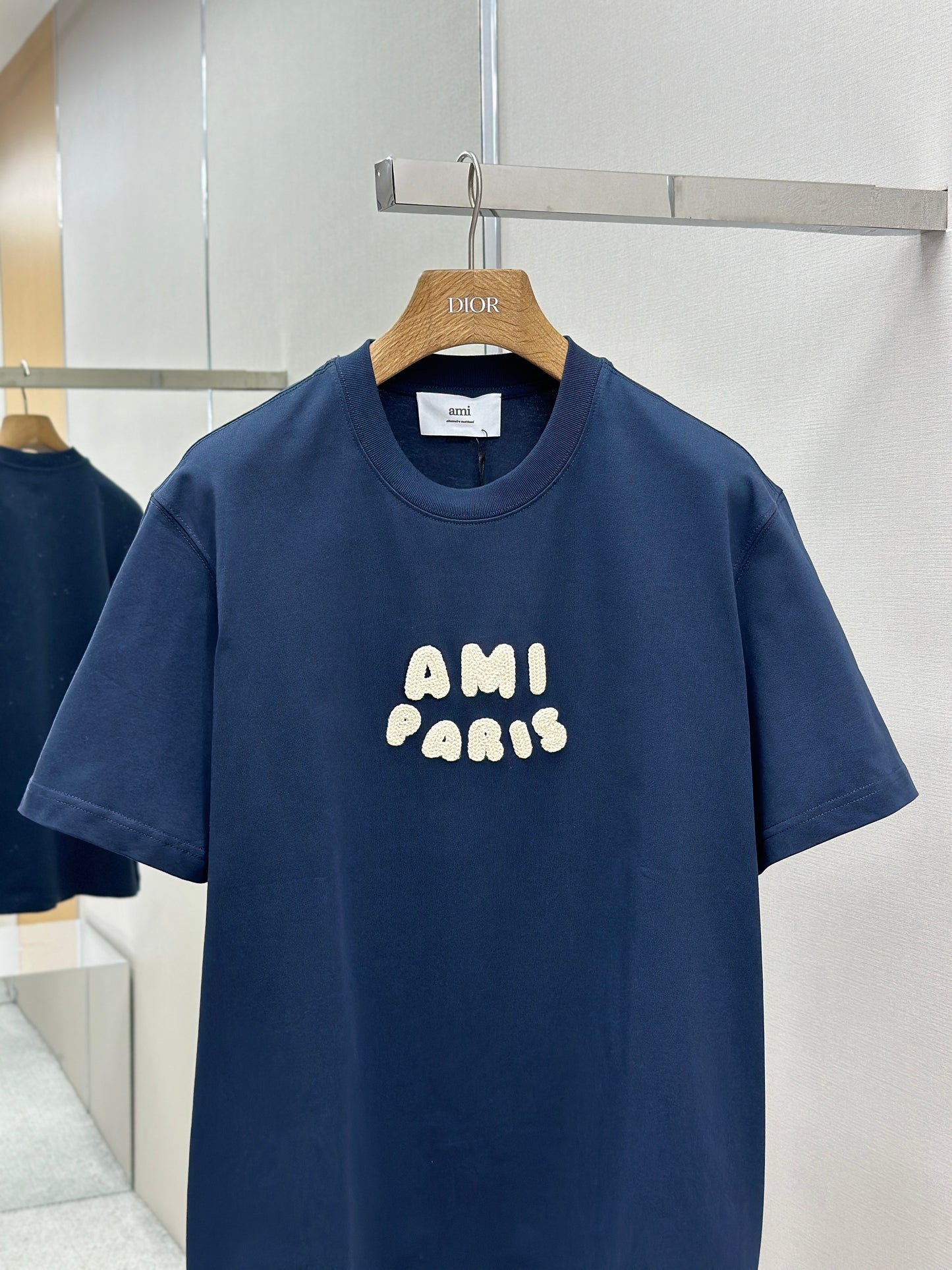 Am1 Paris Beige Cotton Patch T-Shirt