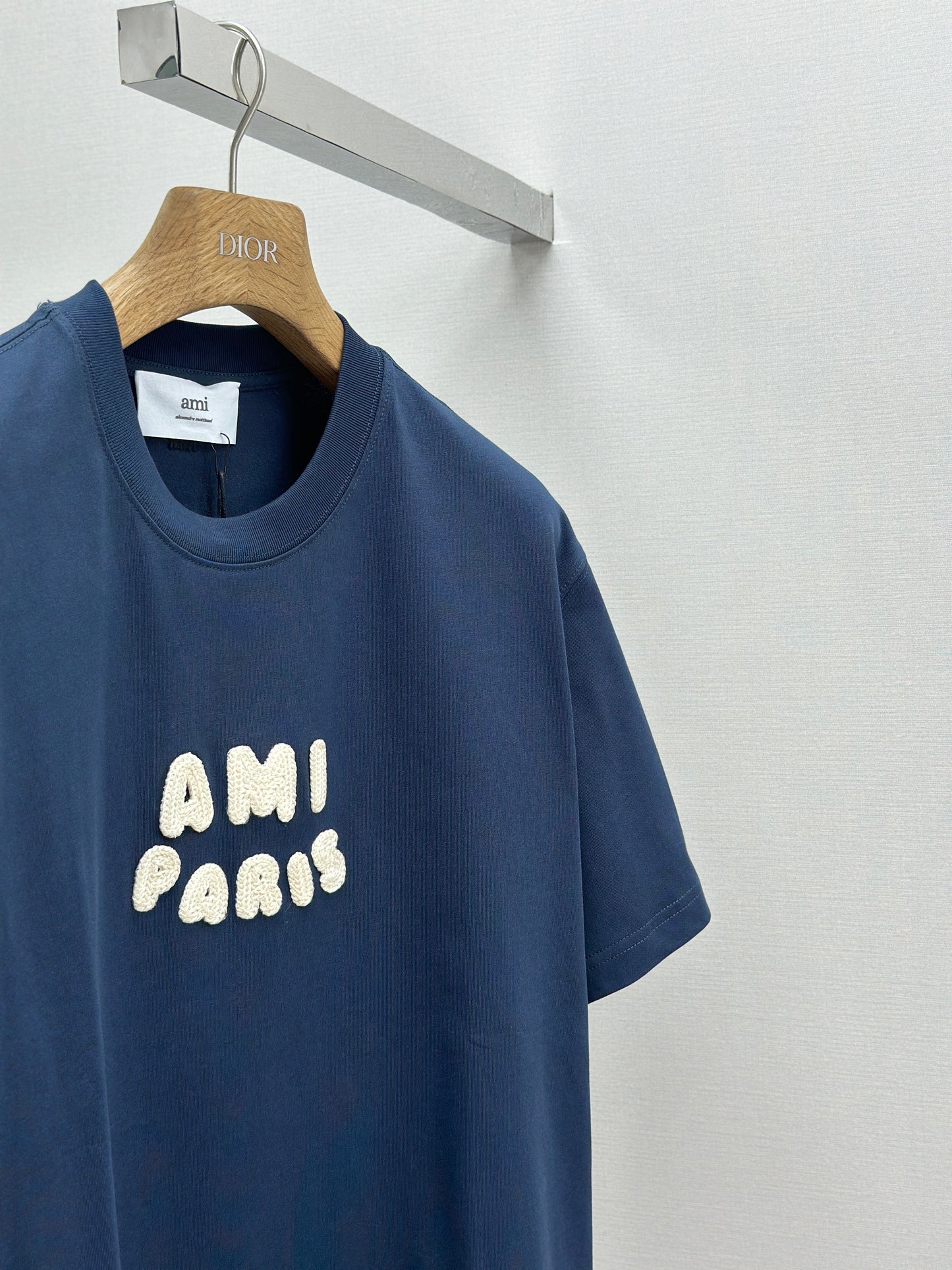 Am1 Paris Beige Cotton Patch T-Shirt