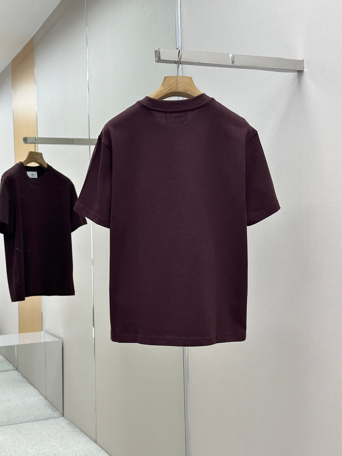 Am1 de Coeur Burgundy Cotton Tonal T-Shirt